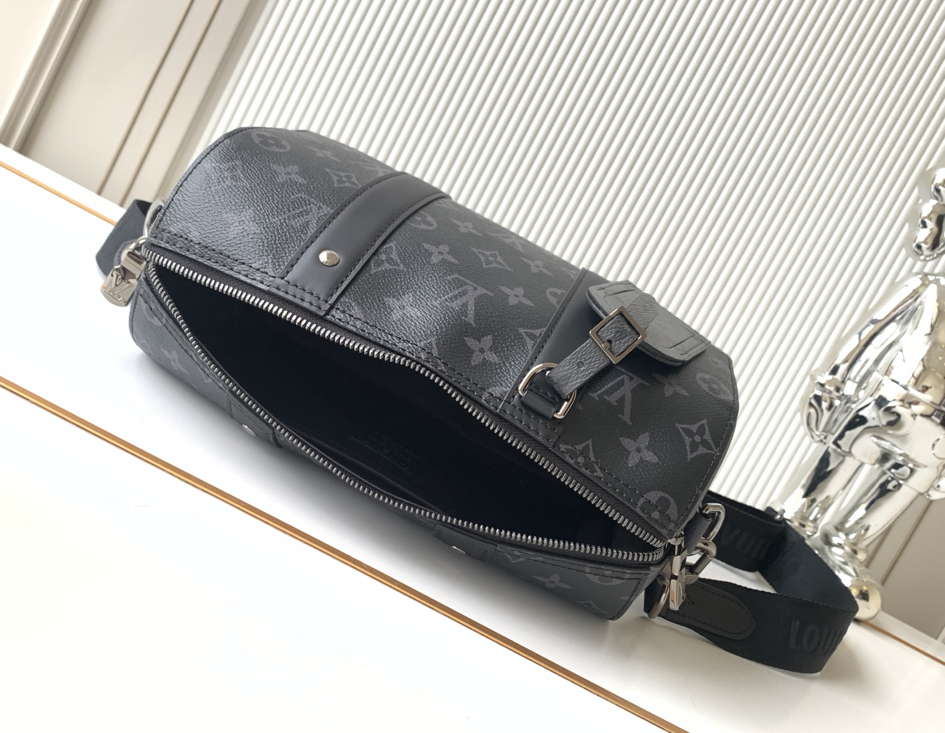 Louis Vuitton City Keepall Travel Bag M45936 in Black Monogram Eclipse - Image 8