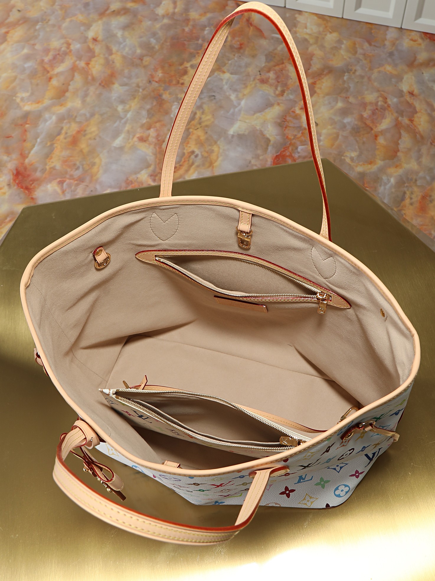 Louis Vuitton Neverfull MM Tote Bag in Multicolor Monogram Canvas - Image 8