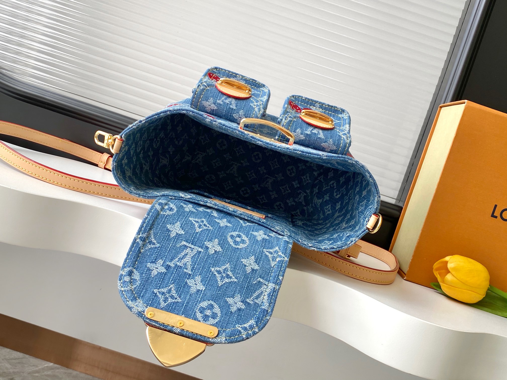 Louis Vuitton Venice Shoulder Bag in Monogram Cherry Denim - Image 8