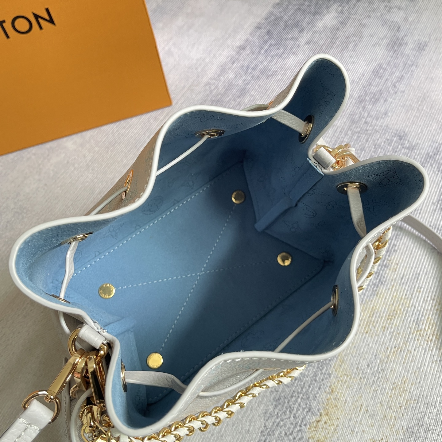 Louis Vuitton Bella Monogram Perforated Calfskin Bucket Bag - Image 8