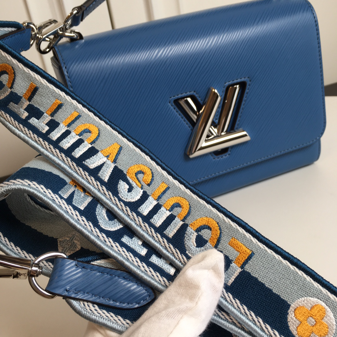 Louis Vuitton Twist Medium Shoulder Bag in Lake Blue Epi Leather - Image 8