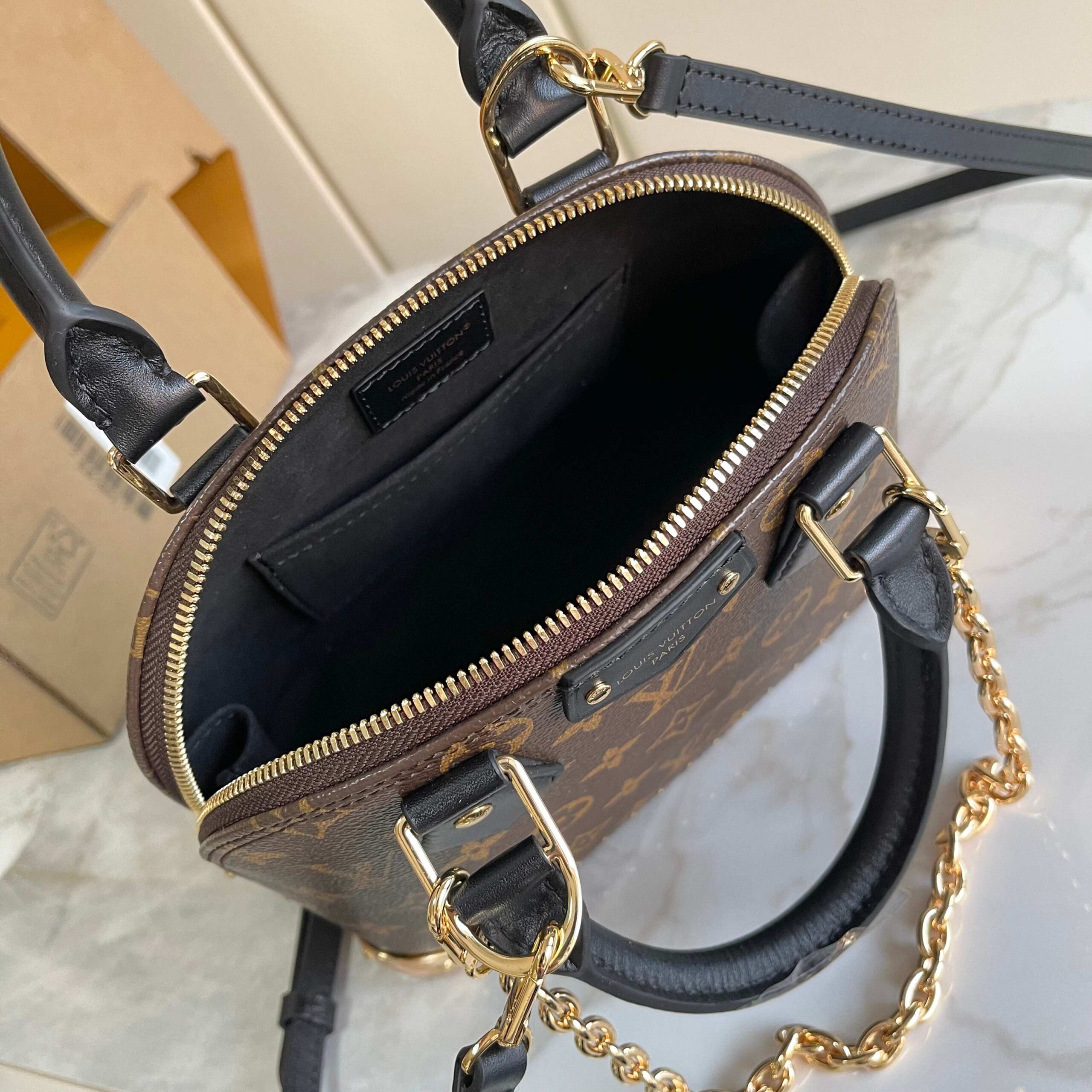Alma BB Monogram Canvas Handbag - Image 8