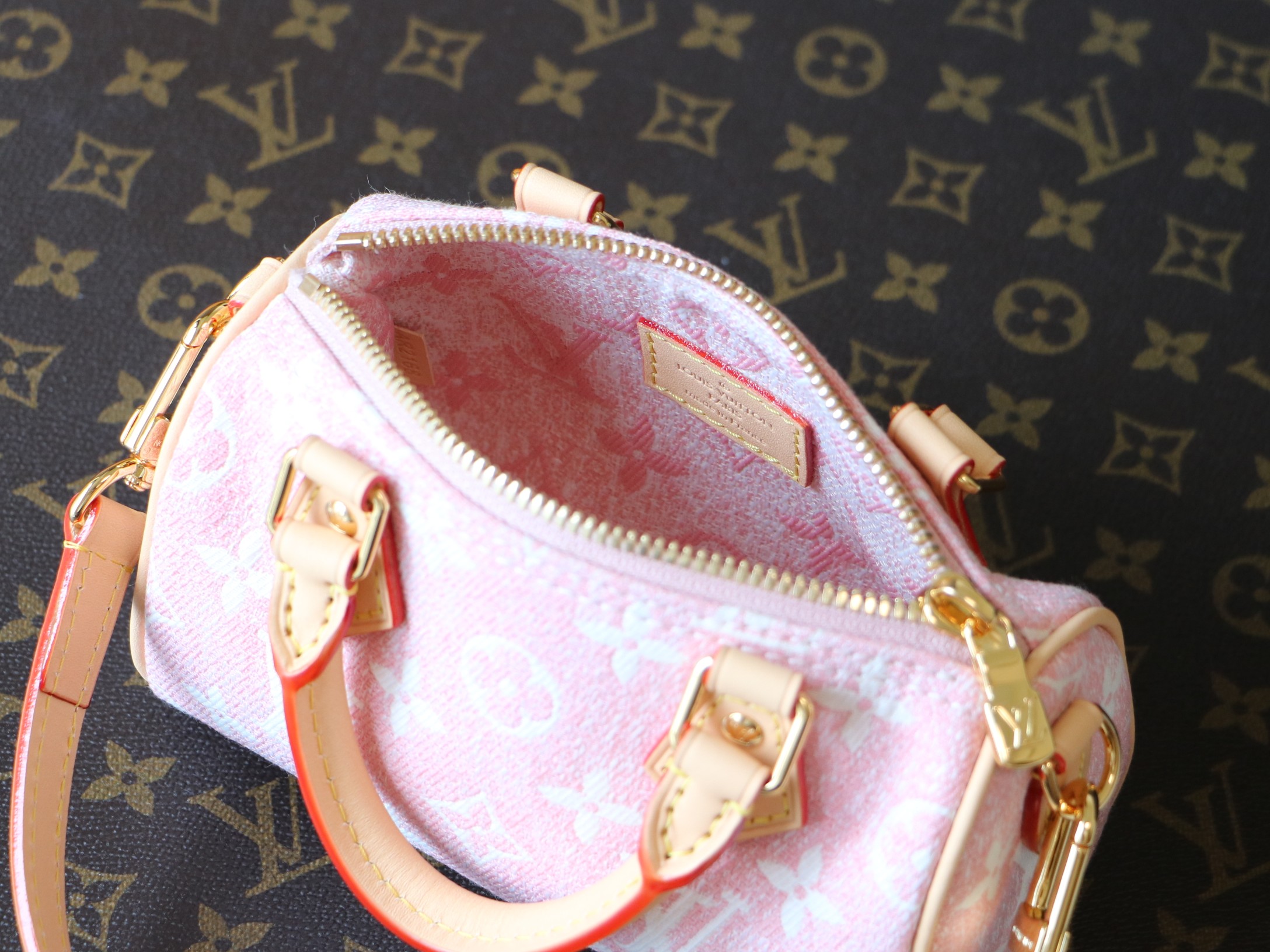 Louis Vuitton Nano Speedy Monogram Denim Handbag - Image 8