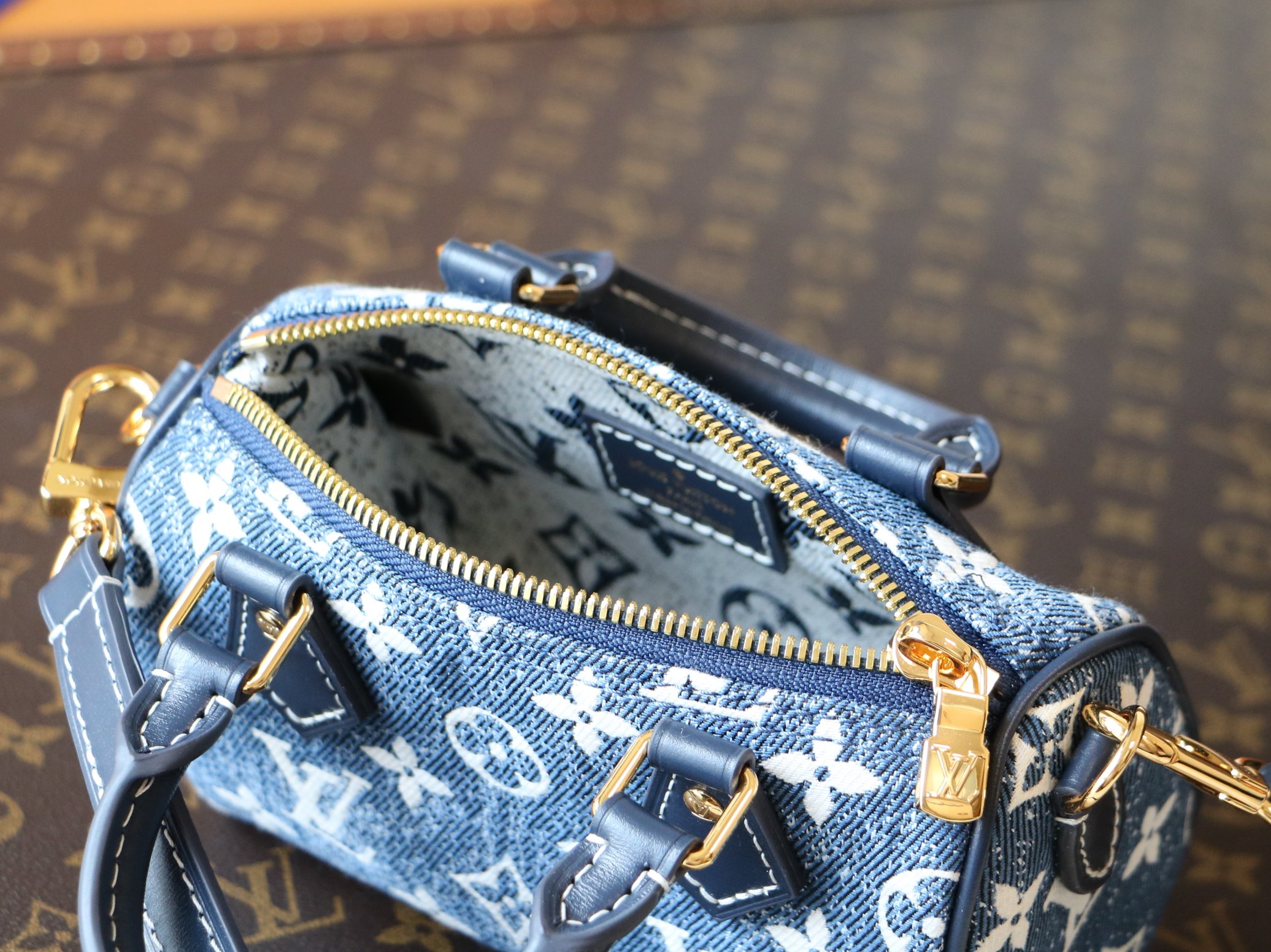 Nano Speedy Monogram Denim Crossbody Bag - Image 8