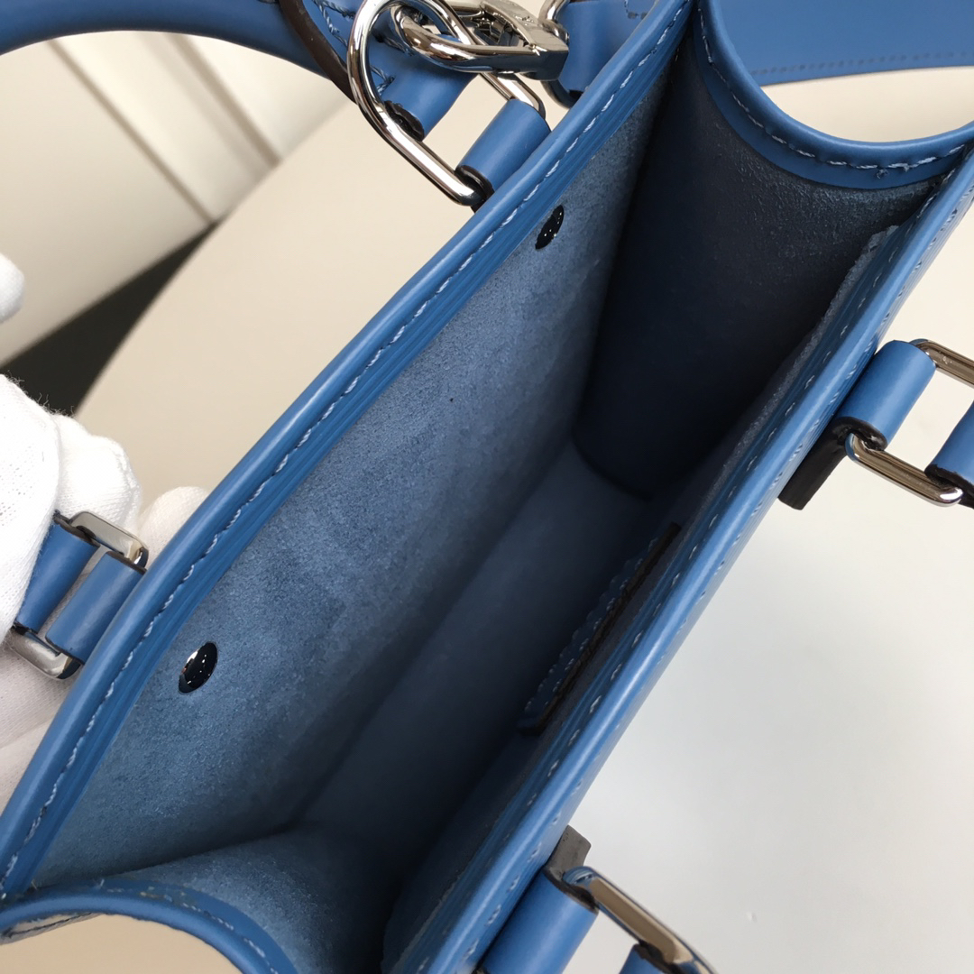Louis Vuitton Petit Sac Plat Bag in Lake Blue Epi Leather - Image 8