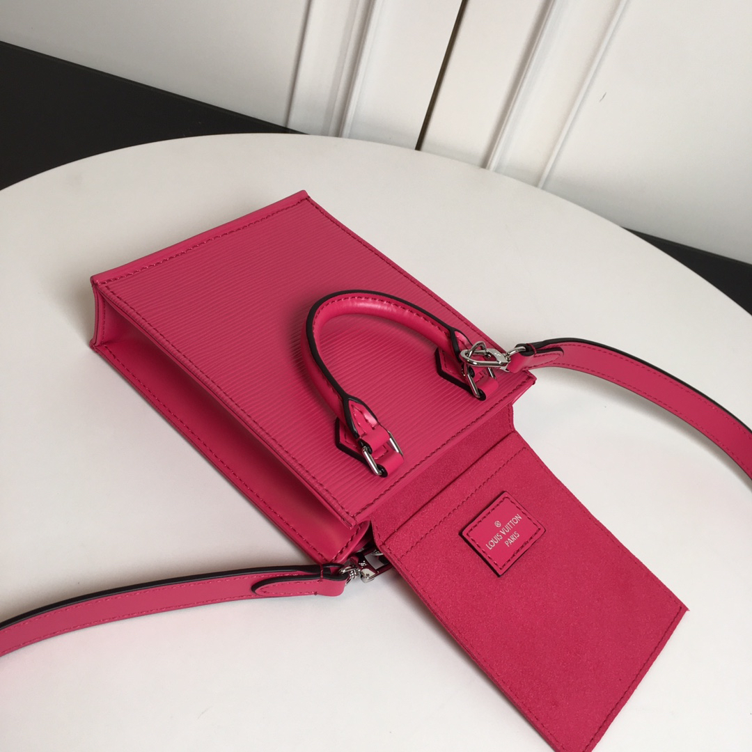 Louis Vuitton Petit Sac Plat M69441 – Rose Red Epi Leather Crossbody Bag - Image 8
