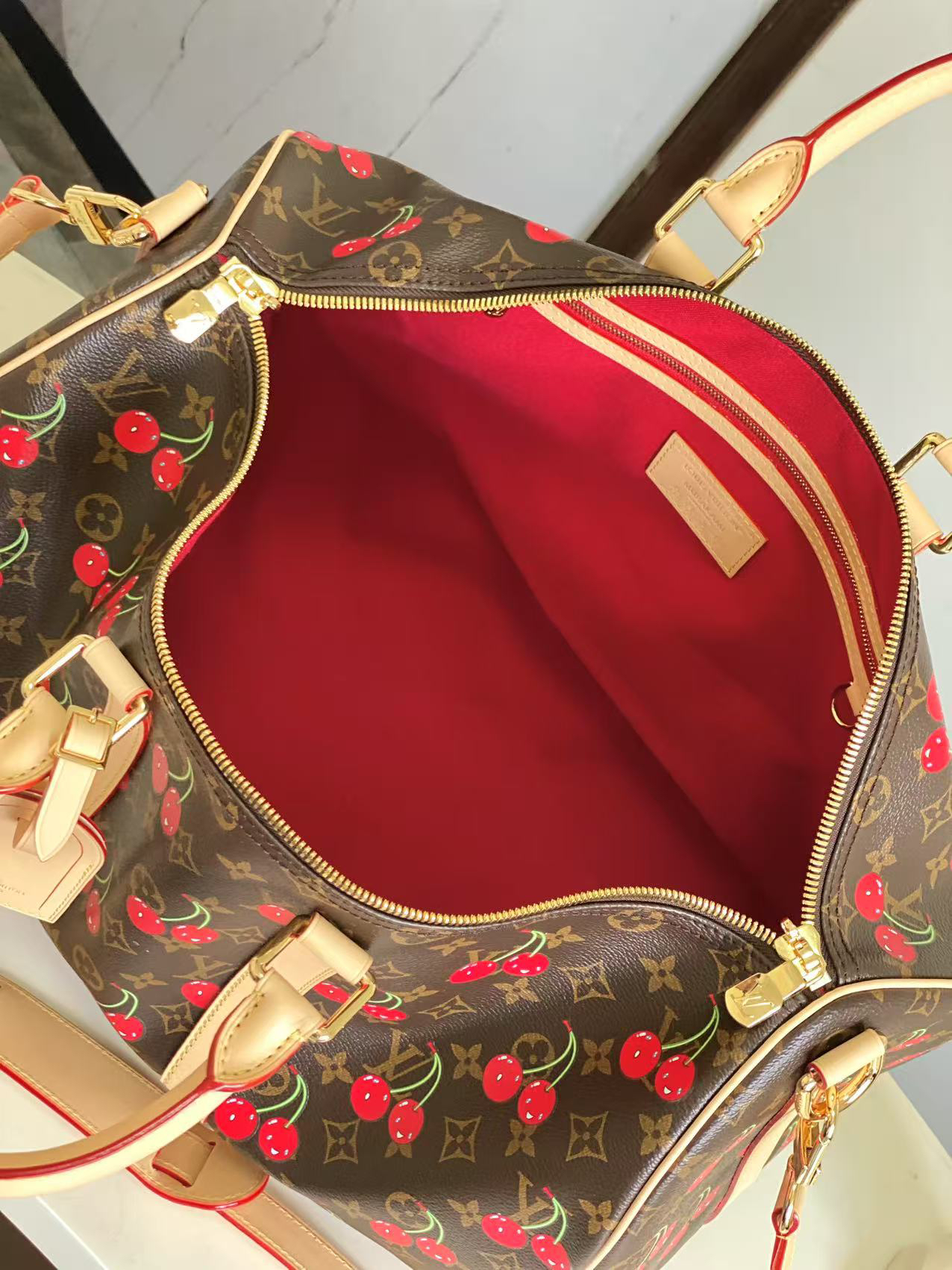 Louis Vuitton Keepall Bandoulière 45 Travel Bag – Takashi Murakami Cherry Monogram - Image 8