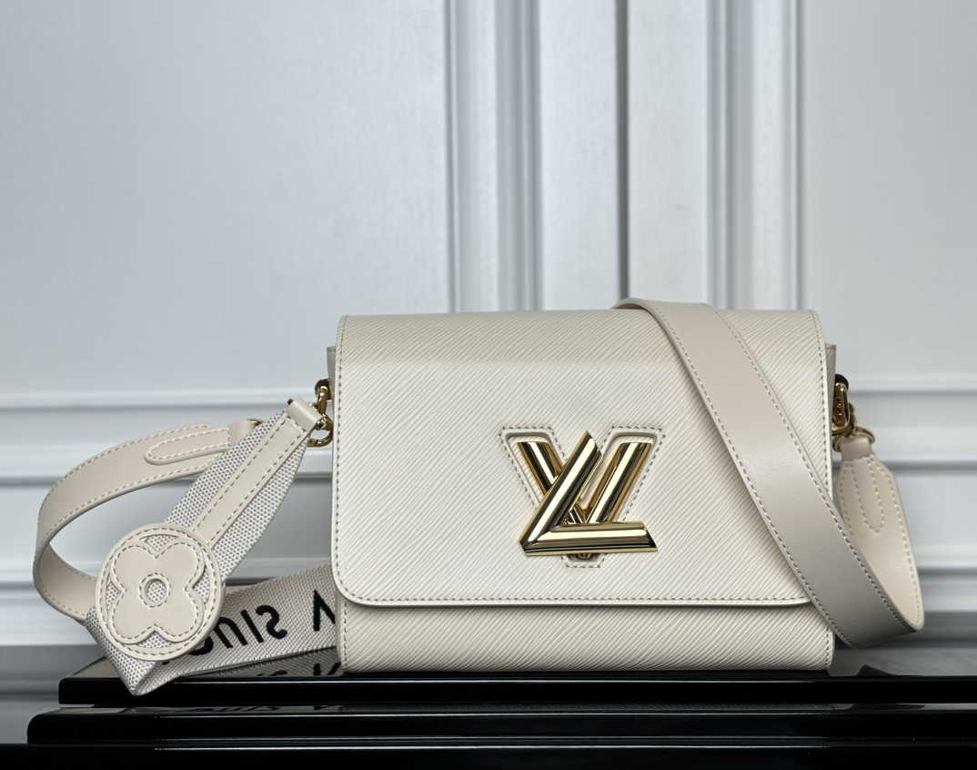 Louis Vuitton Twist Medium Crossbody Bag in White Epi Leather - Image 8