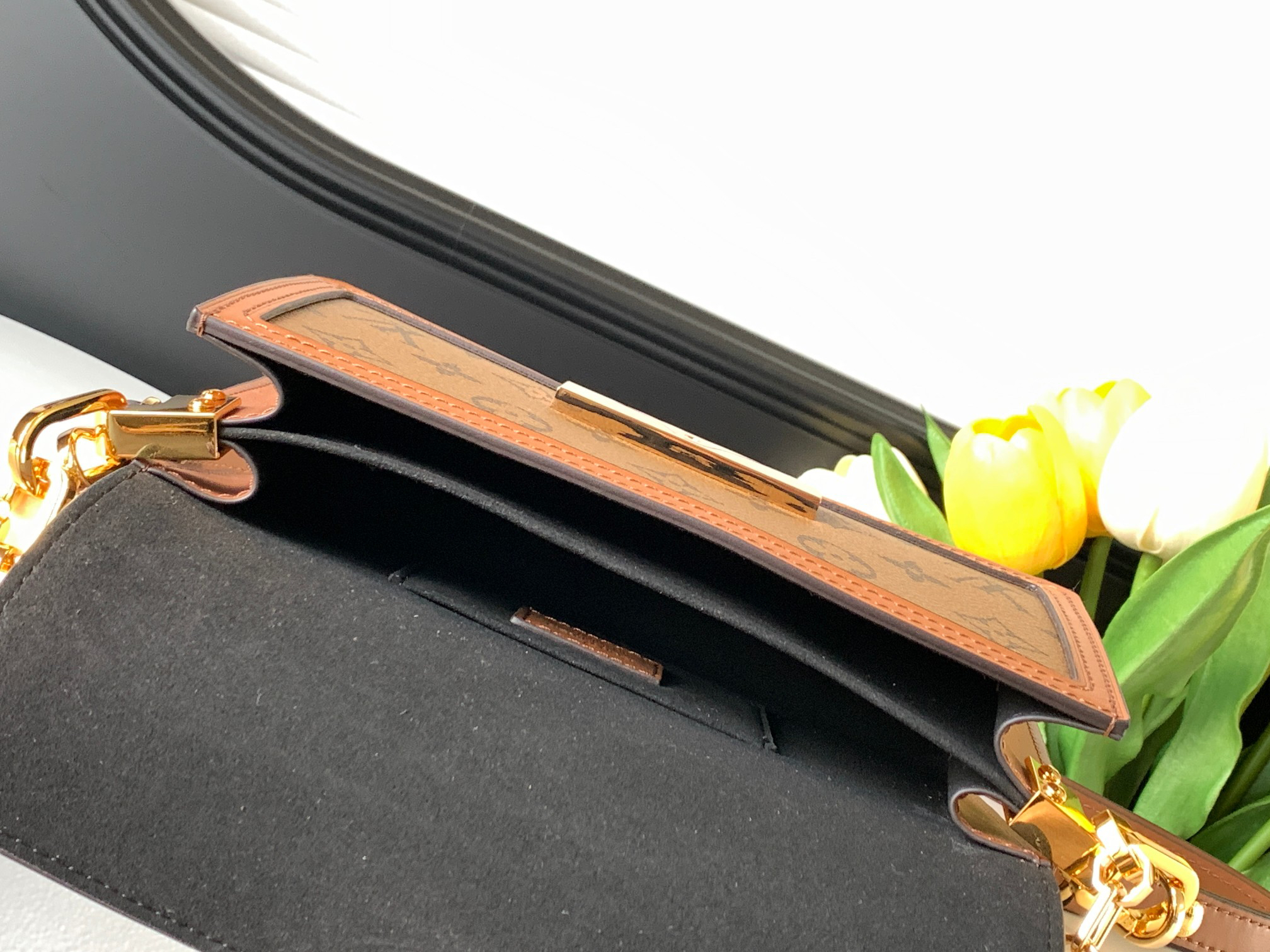 Louis Vuitton Dauphine East West Handbag in Monogram and Monogram Reverse Canvas - Image 8