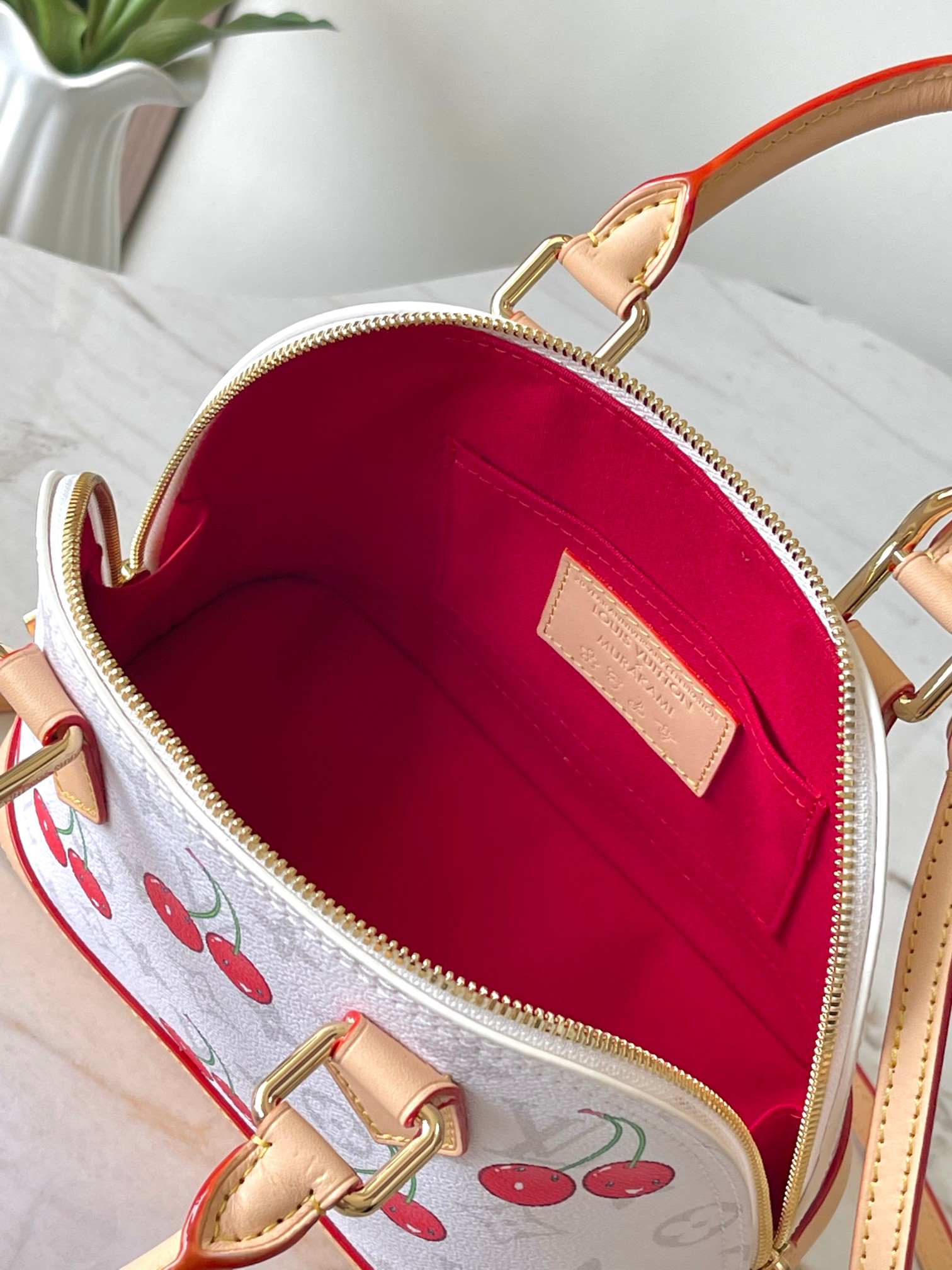 Louis Vuitton x Murakami Alma BB Handbag in White Cherry - Image 8