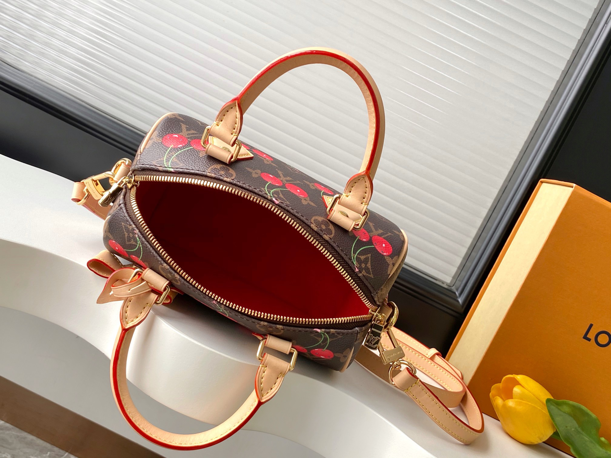 Louis Vuitton Speedy Bandoulière M13094 Cherry Monogram Crossbody Bag - Image 8