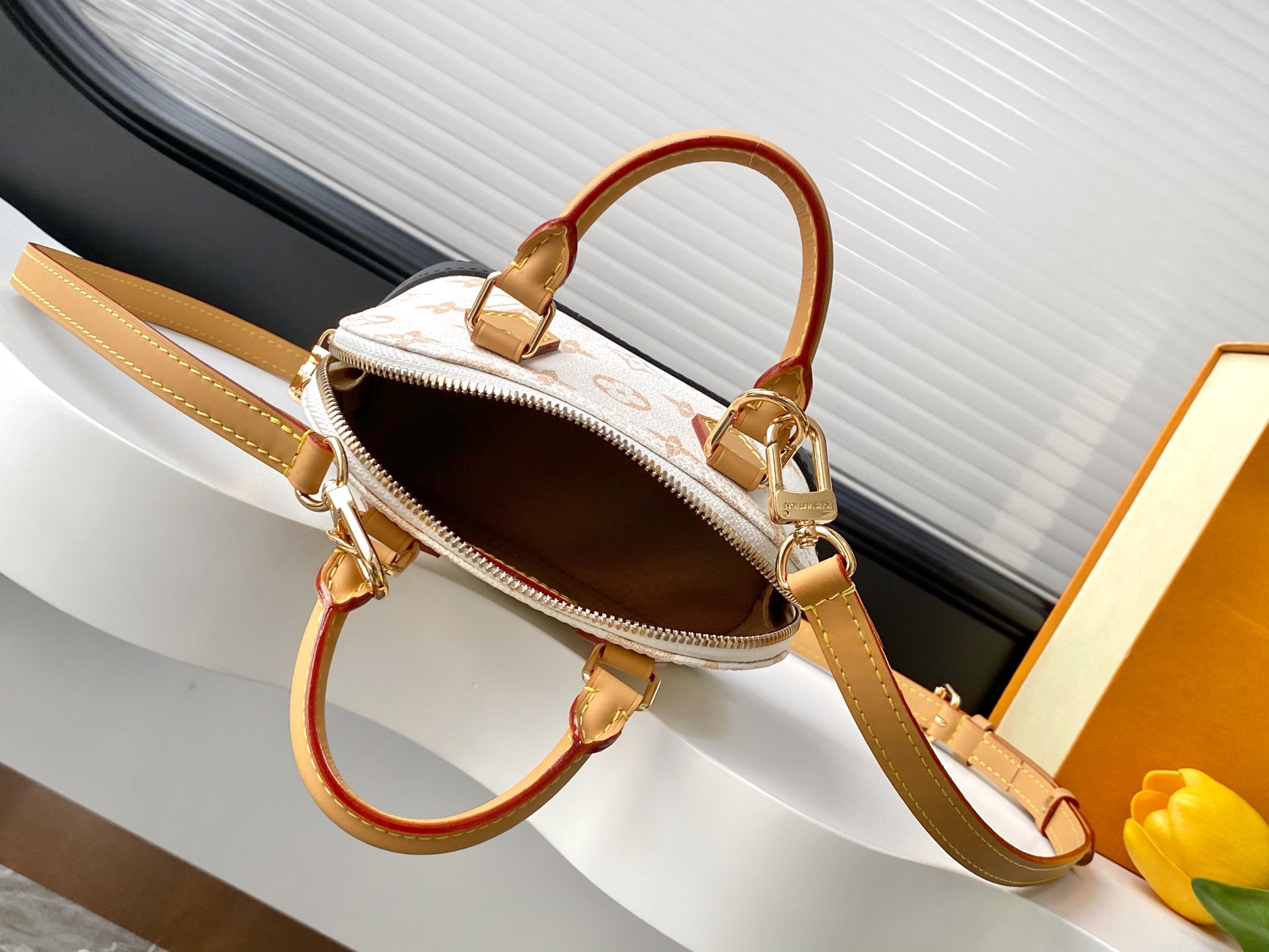 Louis Vuitton Nano Alma Handbag in Monogram Dune Canvas - Image 8