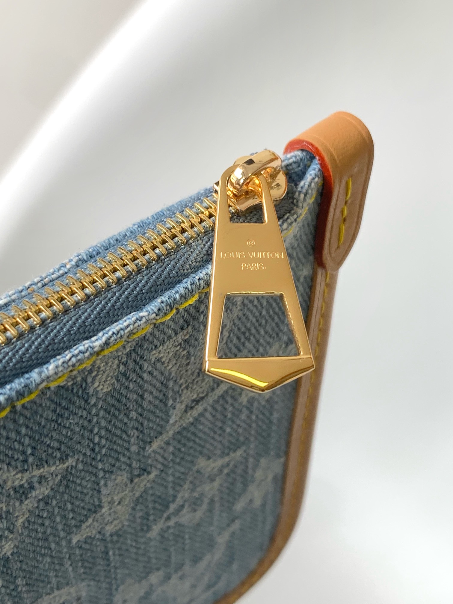 Louis Vuitton CarryAll Small Shoulder Bag in Blue Denim Monogram Canvas - Image 8