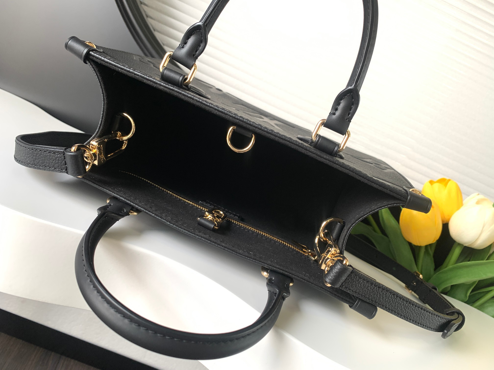 Louis Vuitton OnTheGo Small Tote Bag in Monogram Leather - Image 8