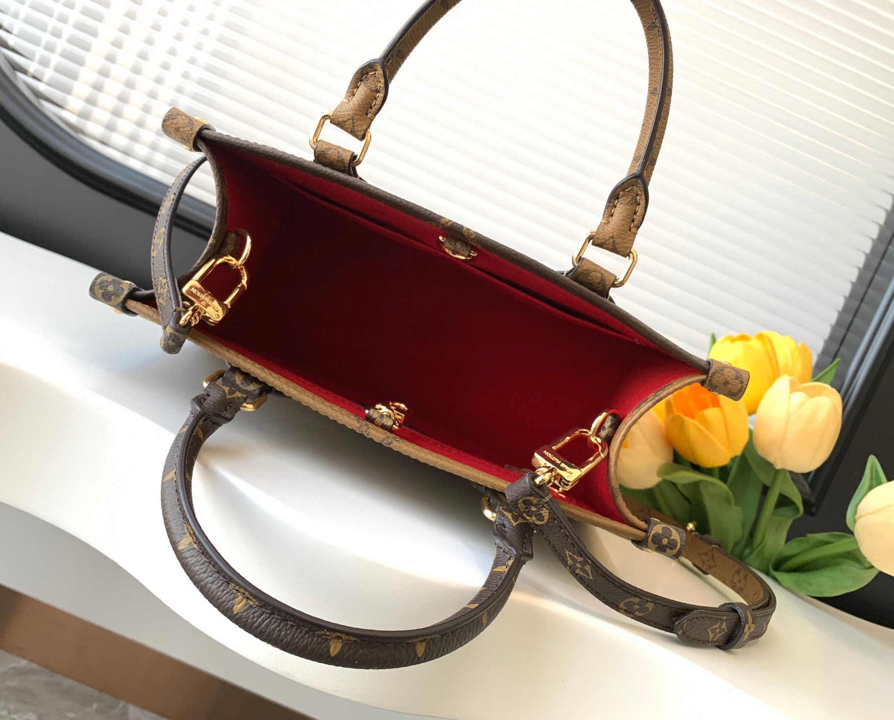 Louis Vuitton OnTheGo PM Monogram Reverse Canvas Tote Bag - Image 8