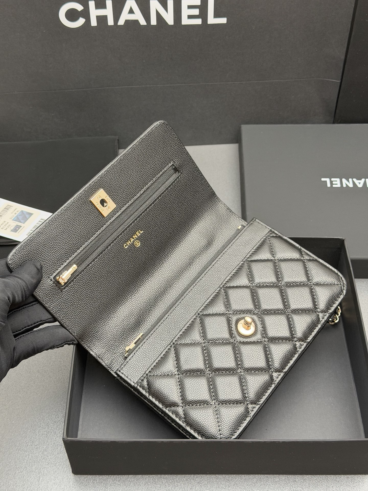 26C Series WOC Caviar-Grain Calfskin Chain Crossbody Bag - Image 8