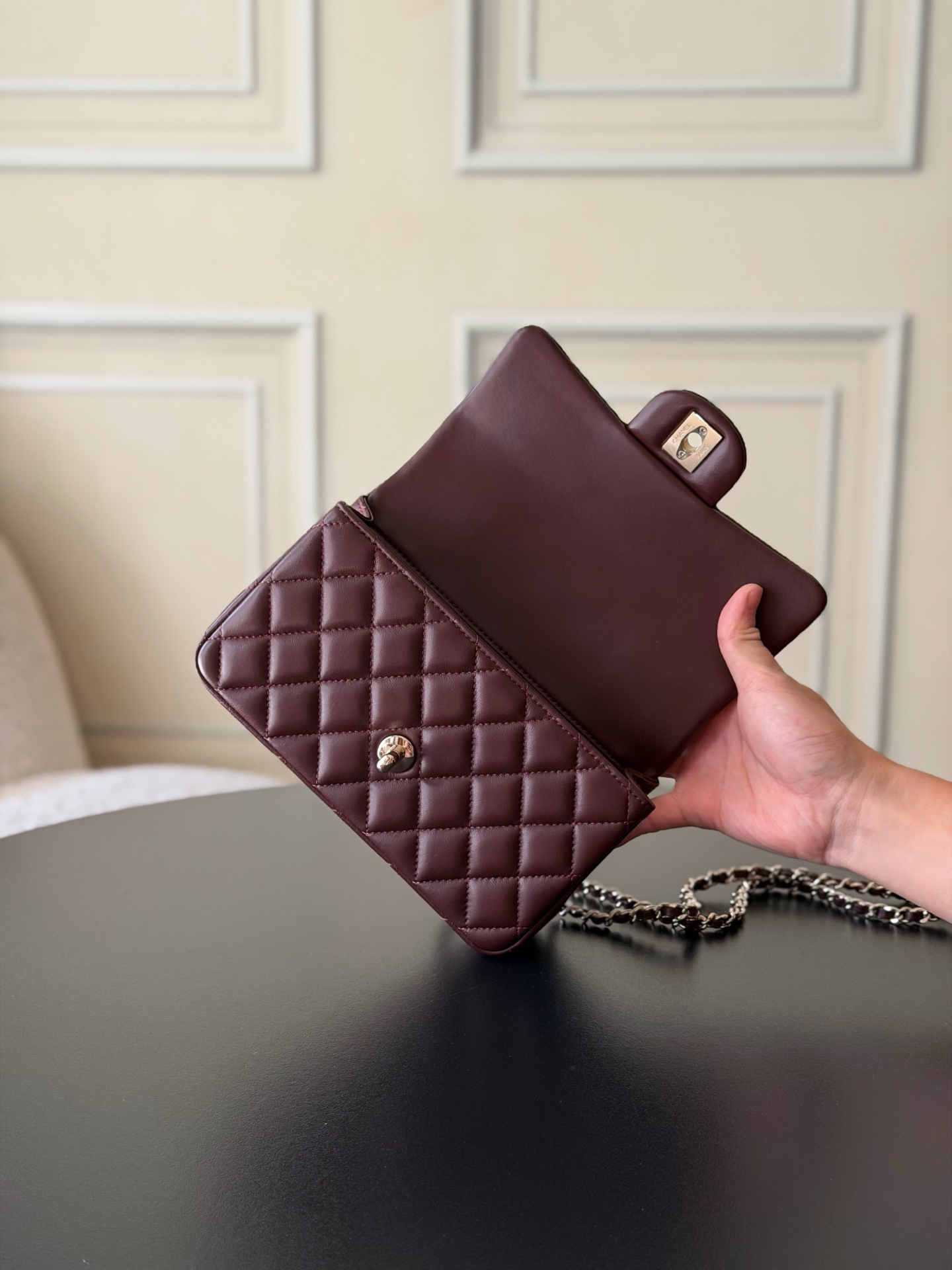 Chanel 21K Mini Classic Flap Bag with Handle AS2431 - Image 8