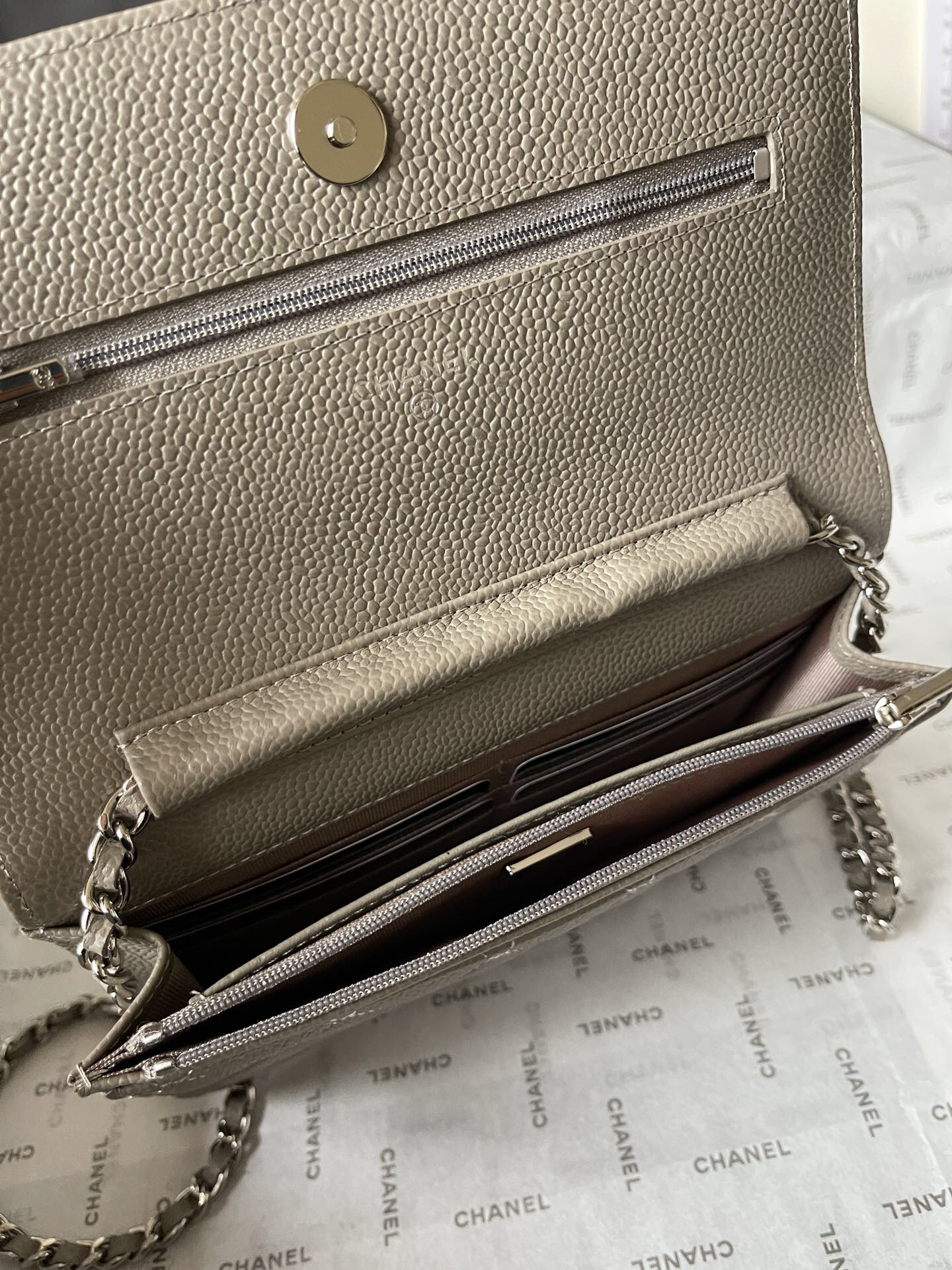 Chanel CF WOC Black Caviar Leather Chain Bag - Image 8