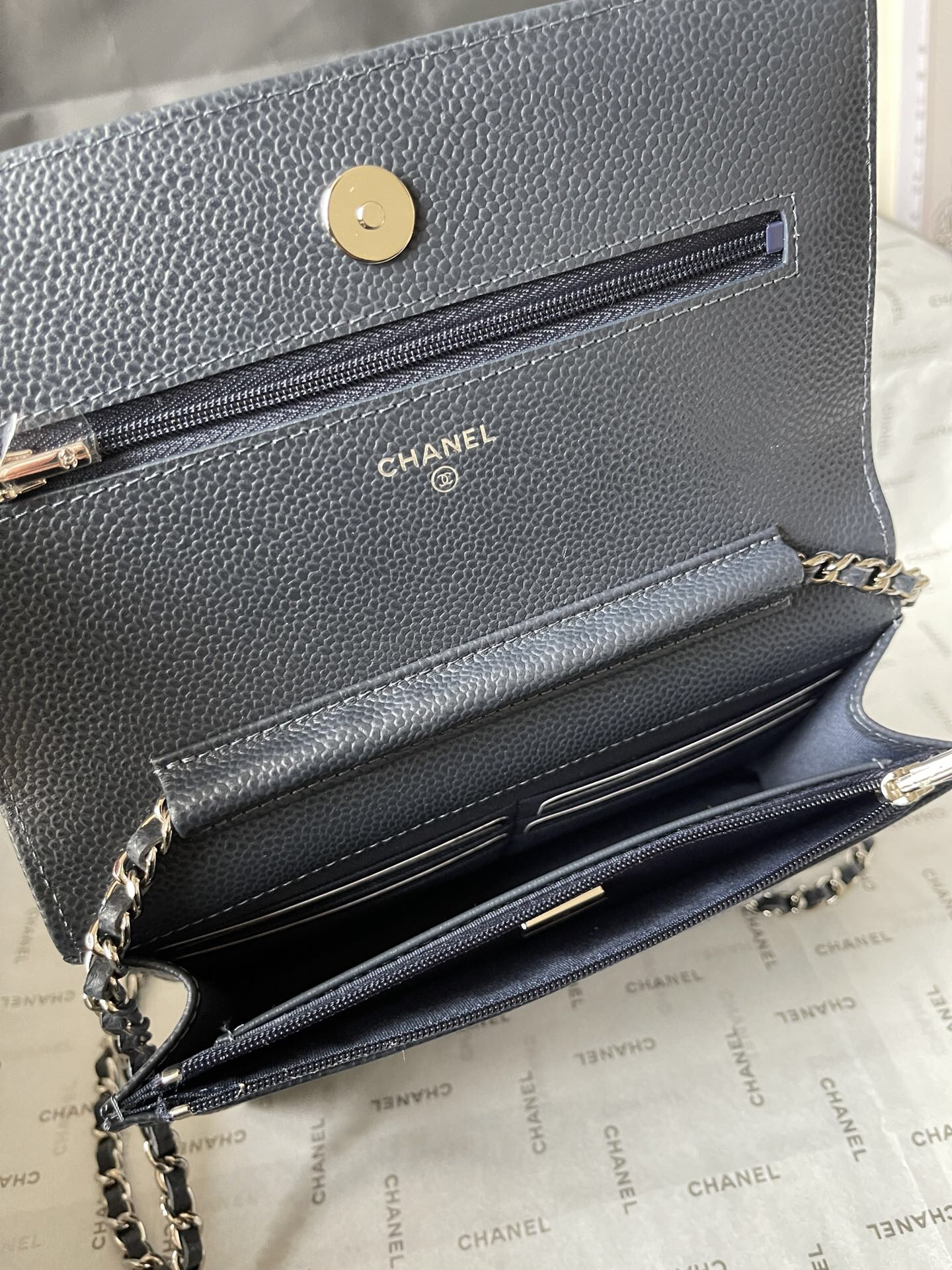 Chanel CF WOC Black Caviar Leather Chain Bag - Image 8