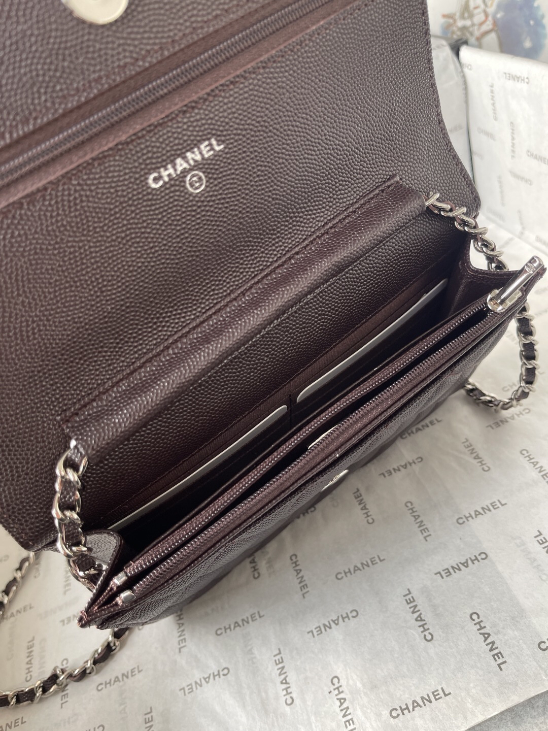 Chanel CF WOC Black Caviar Leather Chain Bag - Image 8