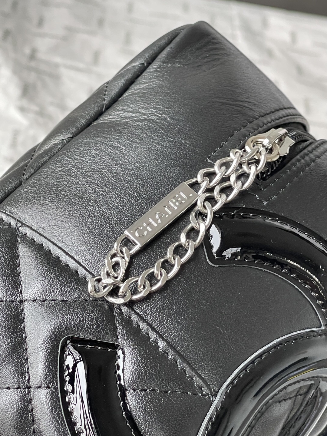 Chanel Black and White Panda Bowling Bag - Image 8