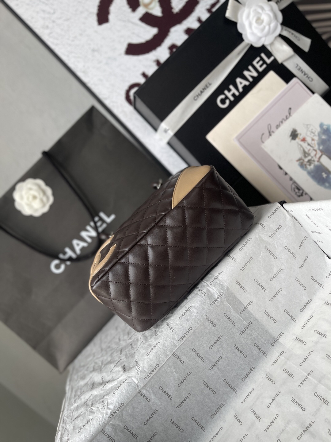 Chanel Black and White Panda Bowling Bag - Image 8