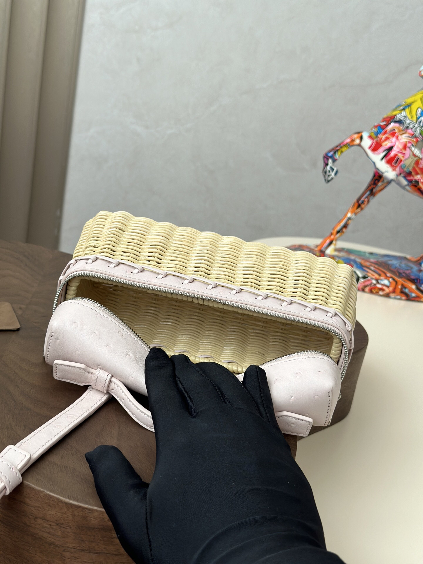 ExtraPocket Woven Bamboo Handbag - Image 8