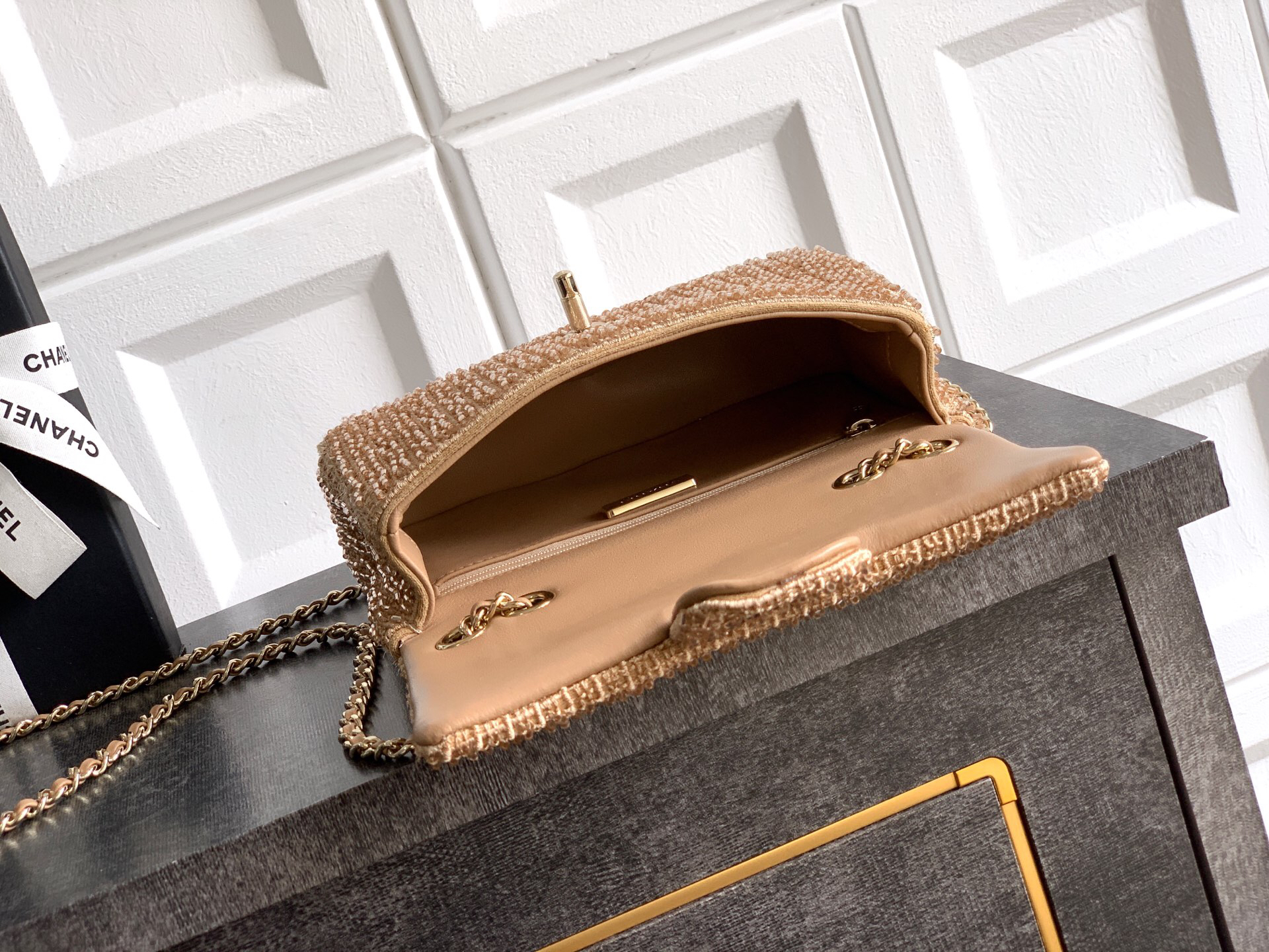 Chanel Woven Mini Evening Bag with Gold-Tone Chain - Image 8