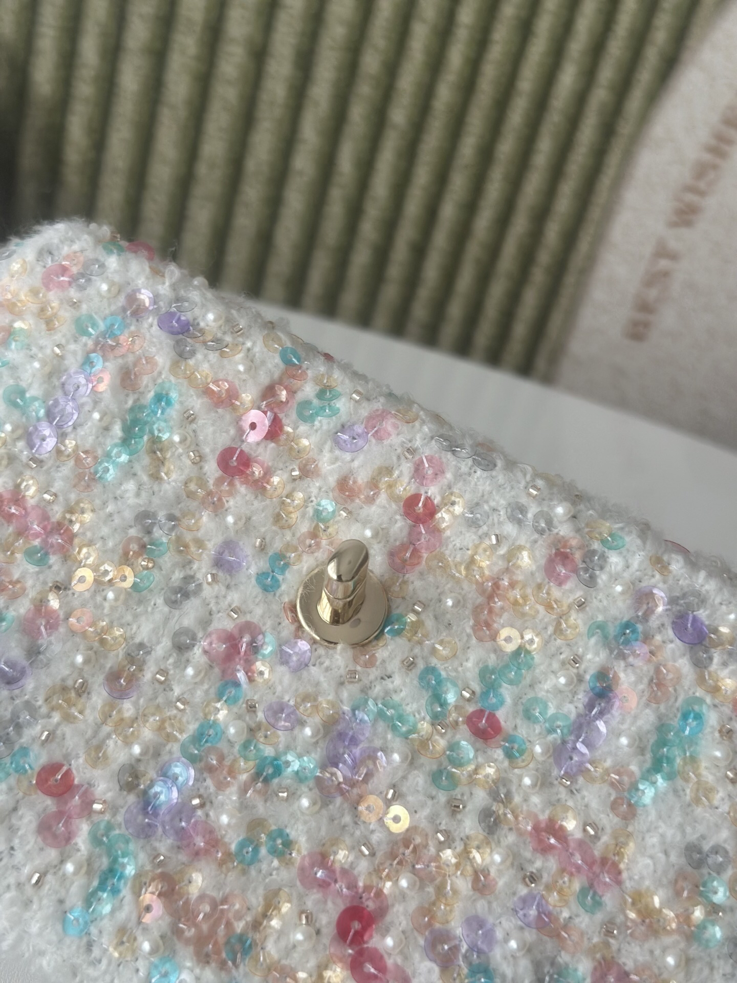 Chanel 26C Multicolor Tube Bead Sequin CF Crossbody Bag - Image 8