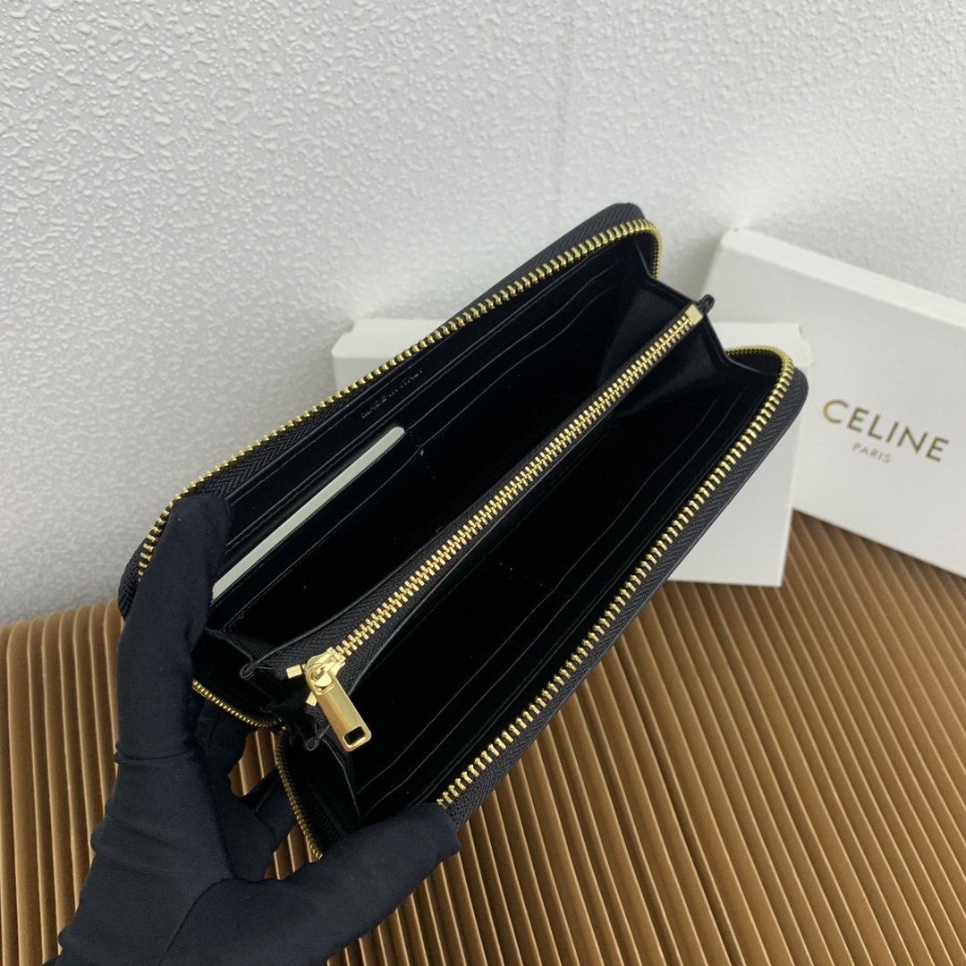Celine Triomphe Canvas Large C Charm Zip Wallet - Image 8
