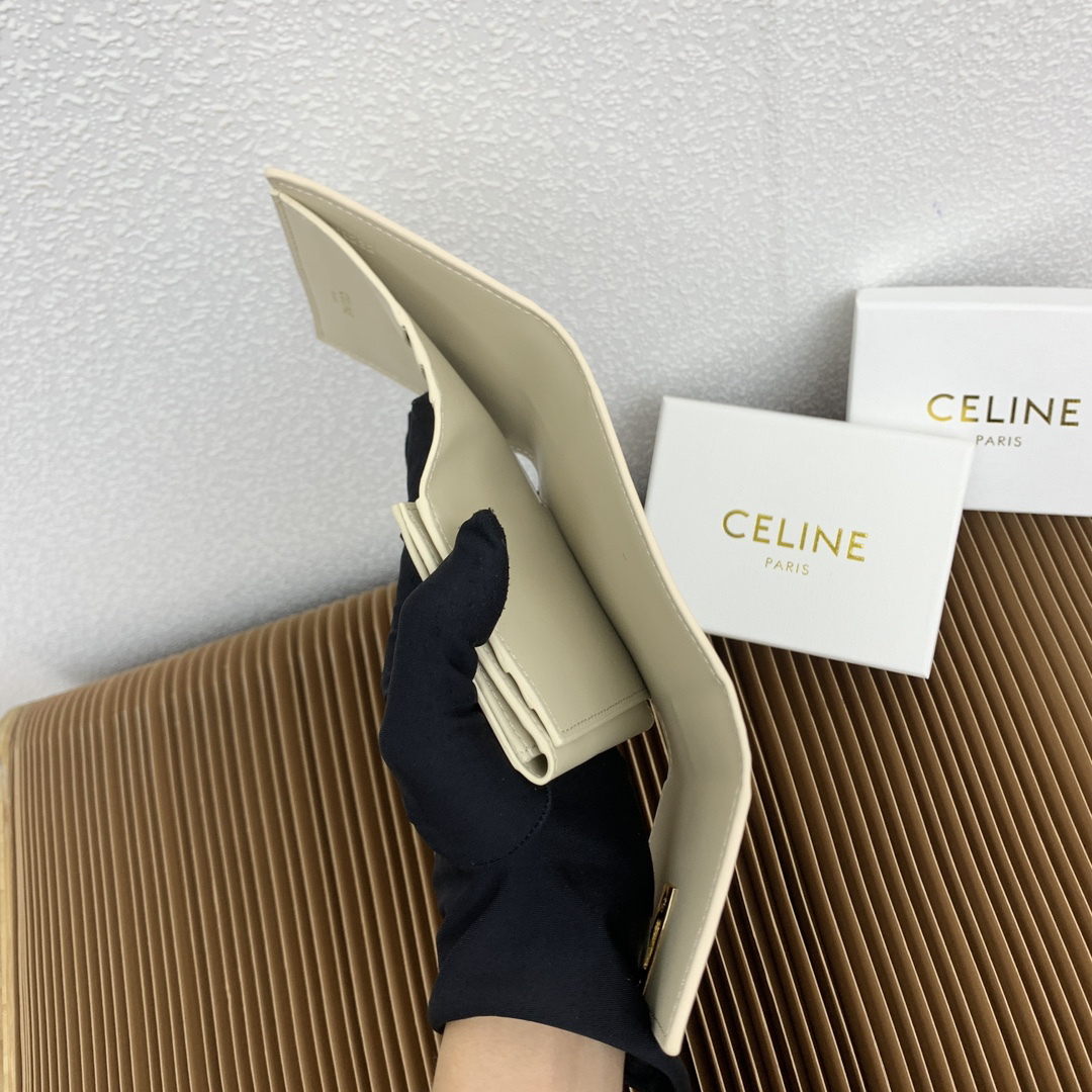 Celine Triomphe 16 Small Leather Trifold Wallet - Image 8