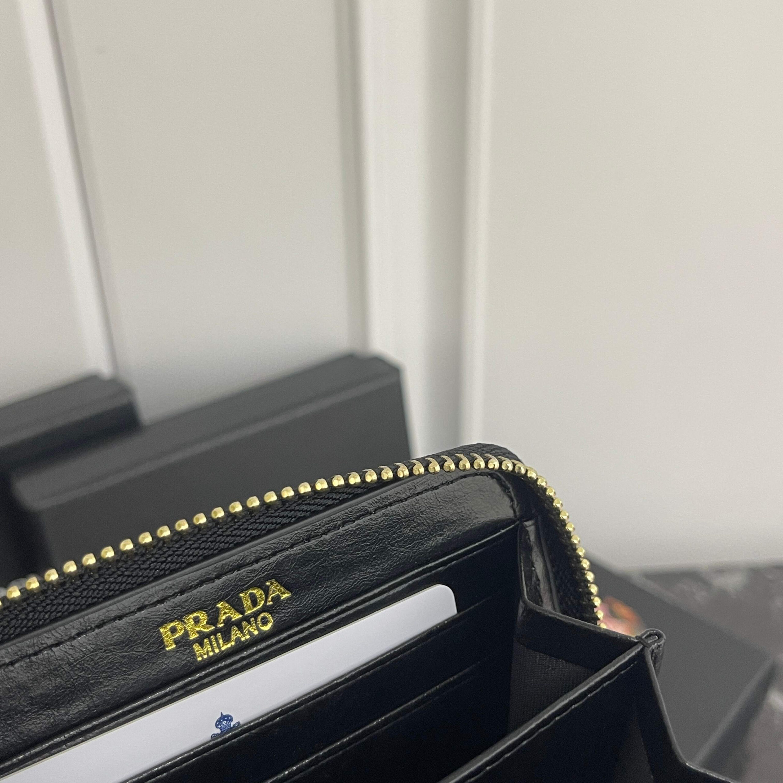 Prada Oil-Waxed Leather Logo Coin Purse - Image 8