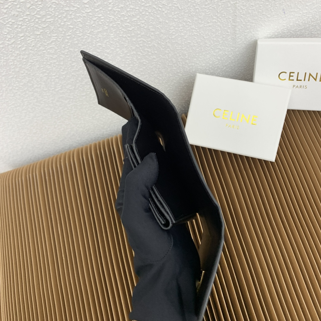 Celine Triomphe 16 Small Leather Trifold Wallet - Image 8