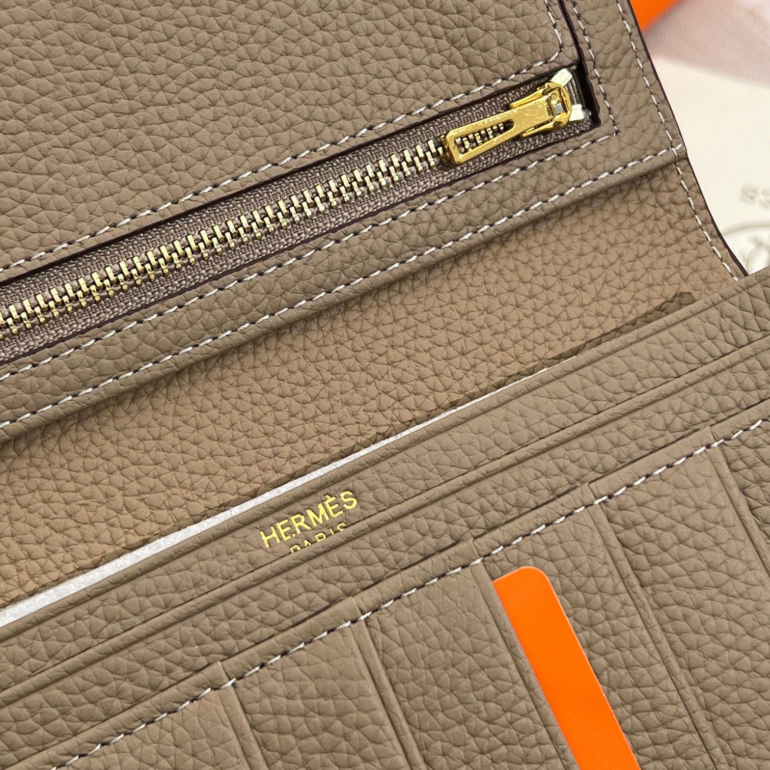 Hermès Togo Leather Vertical Zipper Wallet - Image 8