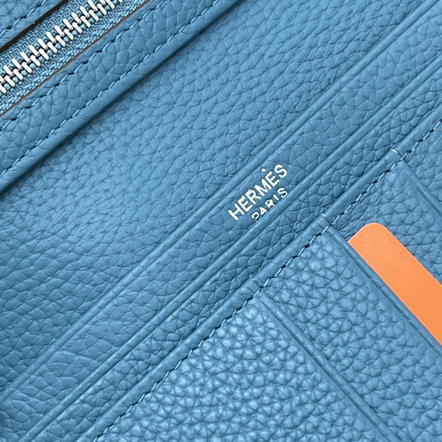 Hermes Long Leather Wallet with Interior Zipper - Image 8