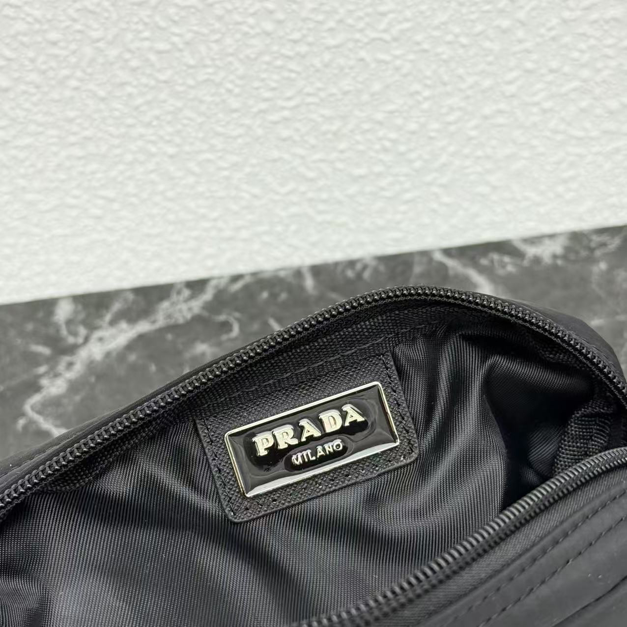 Prada Recycled Nylon Zip Clutch - Image 8