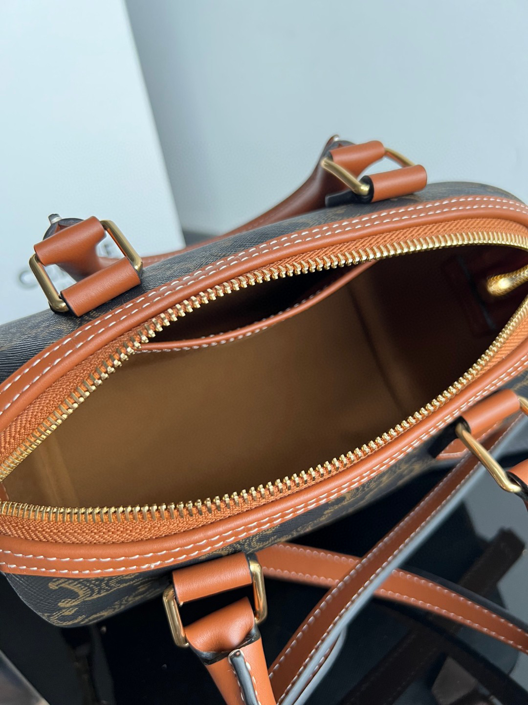 CELINE Triomphe Canvas Boston Bag - Image 8