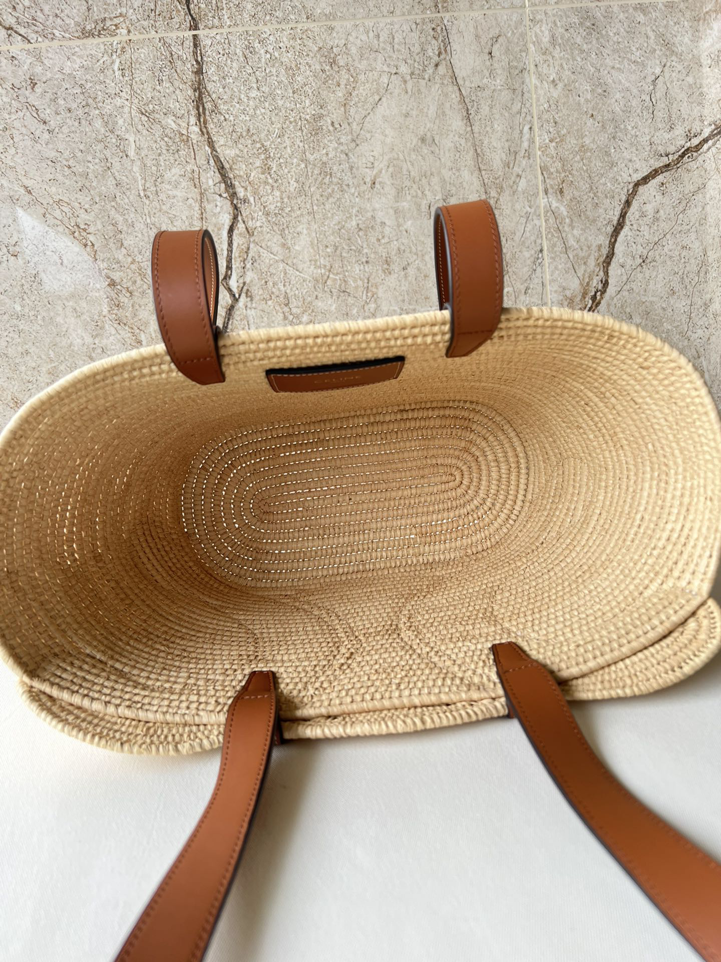CELINE Medium Woven Triomphe Tote Bag - Image 8