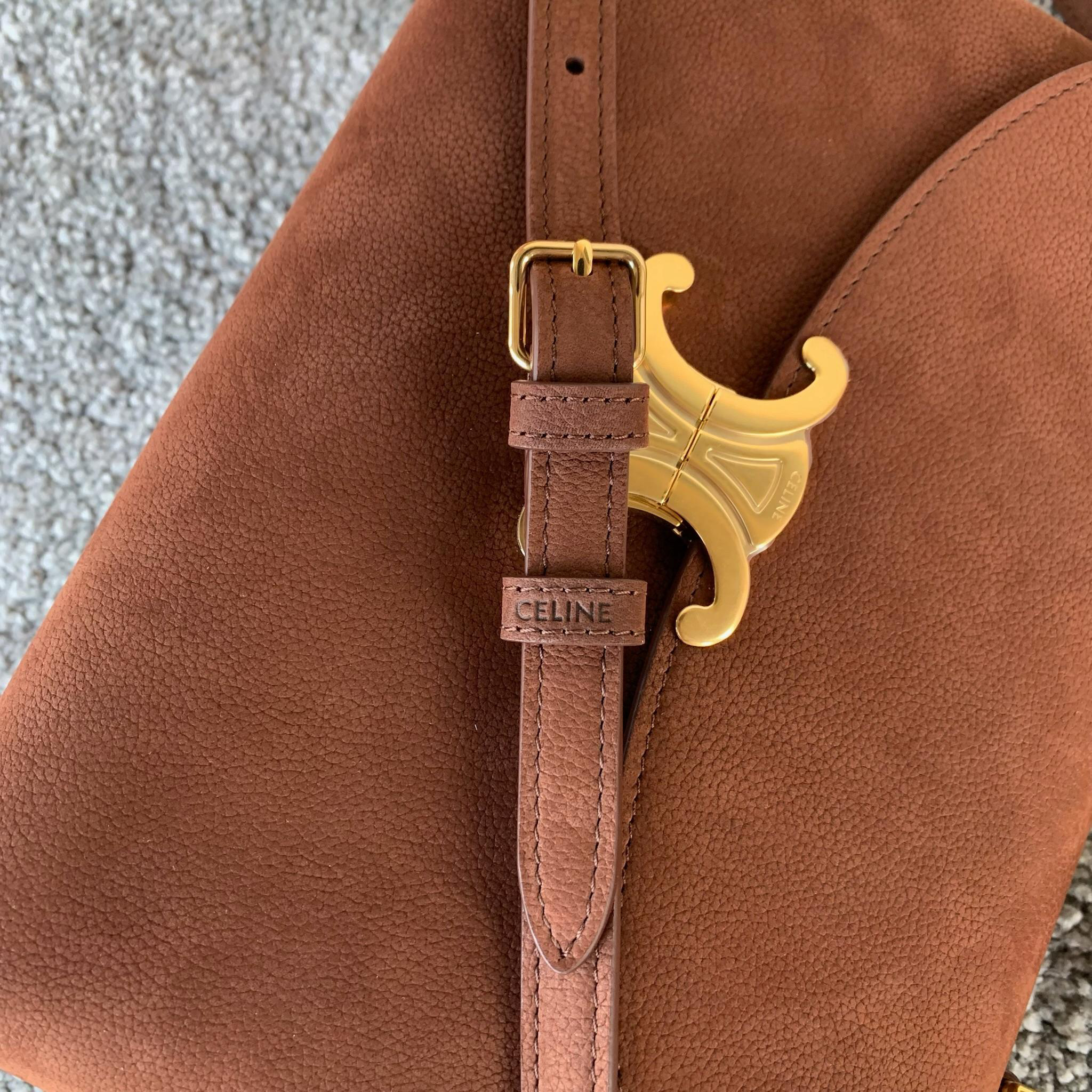 Celine Nino Medium Handbag in Chestnut Calfskin - Image 8