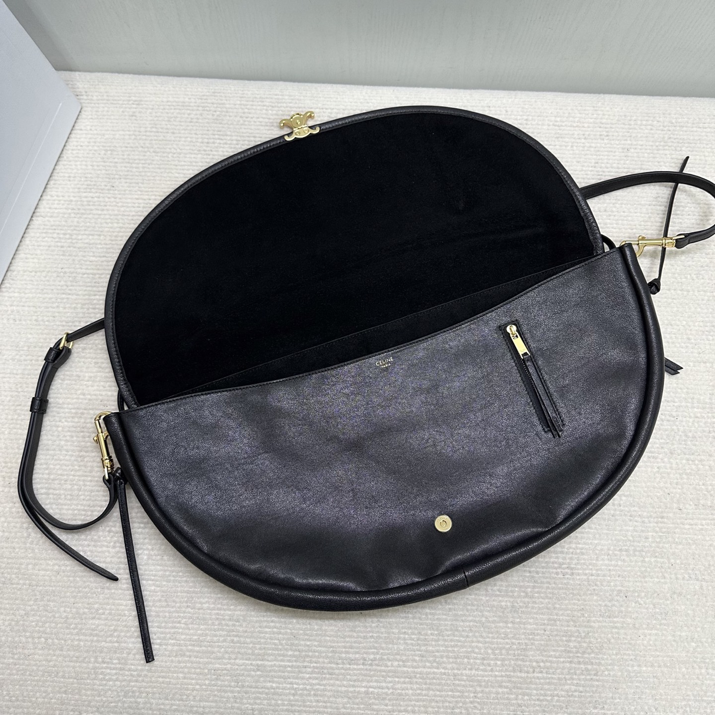 CELINE Halfmoon Bag in Soft Triome Lambskin - Image 8