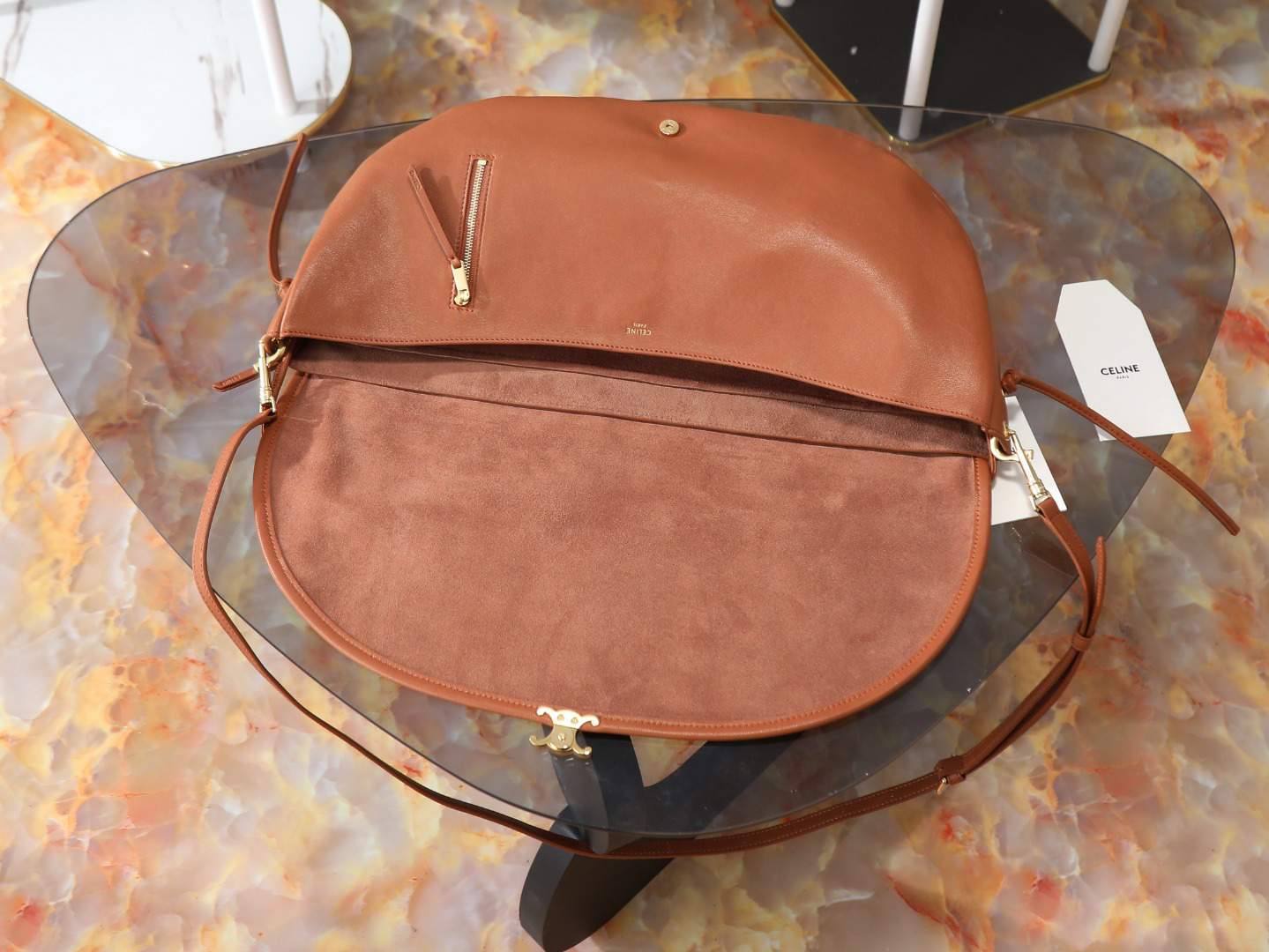 Celine Soft Triomphe Half-Moon Bag - Image 8
