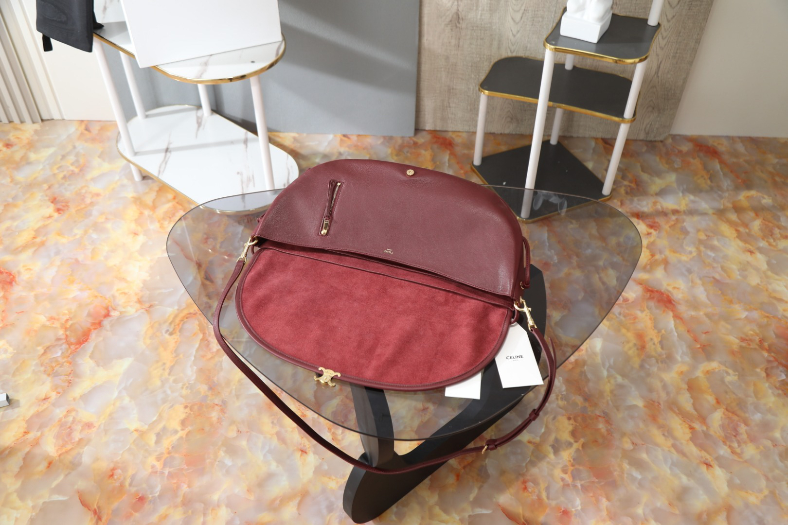 Celine Soft Triomphe Half-Moon Shoulder Bag - Image 8