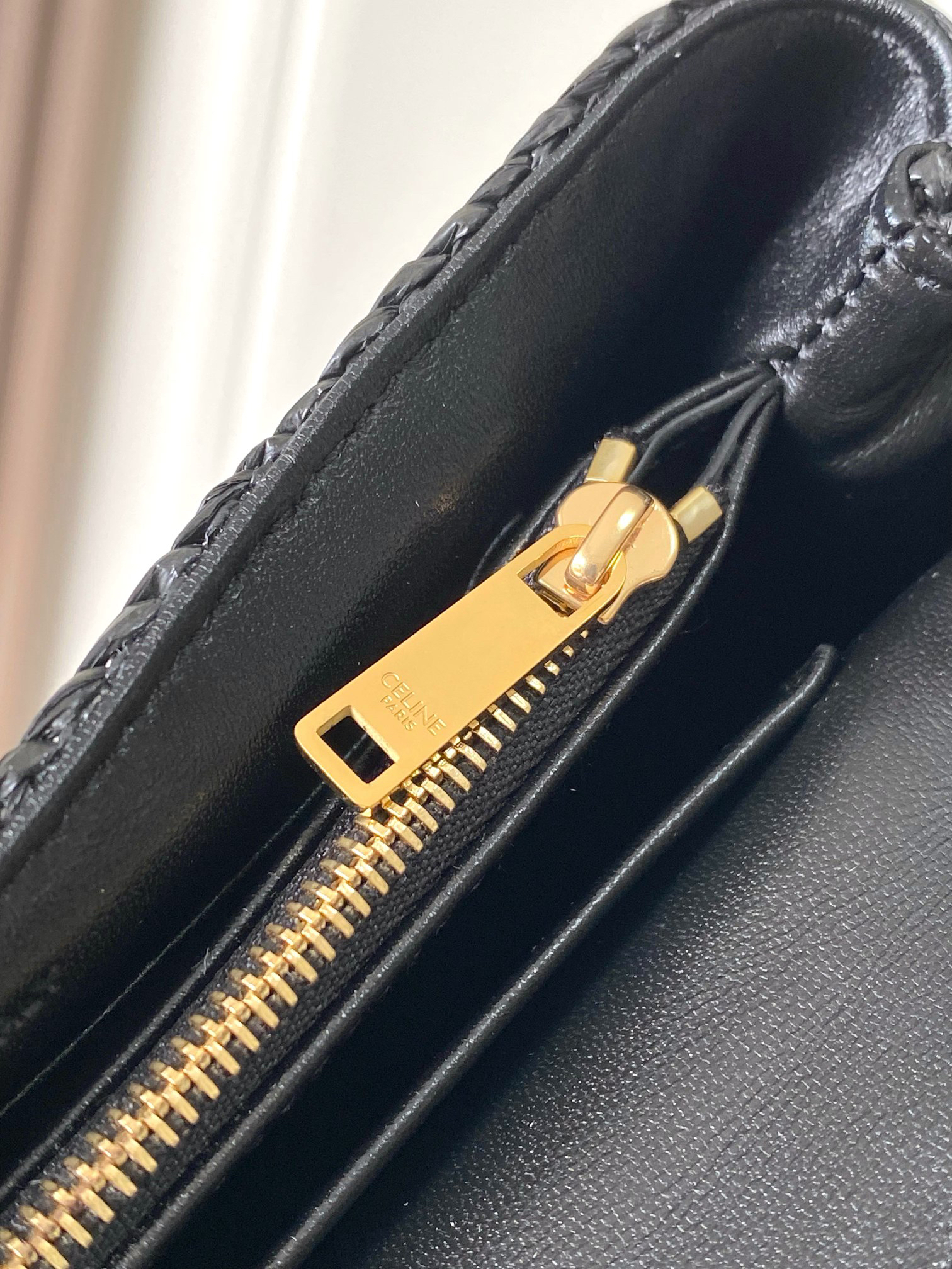 Celine Teen Nino Woven Black Top Handle Bag - Image 8
