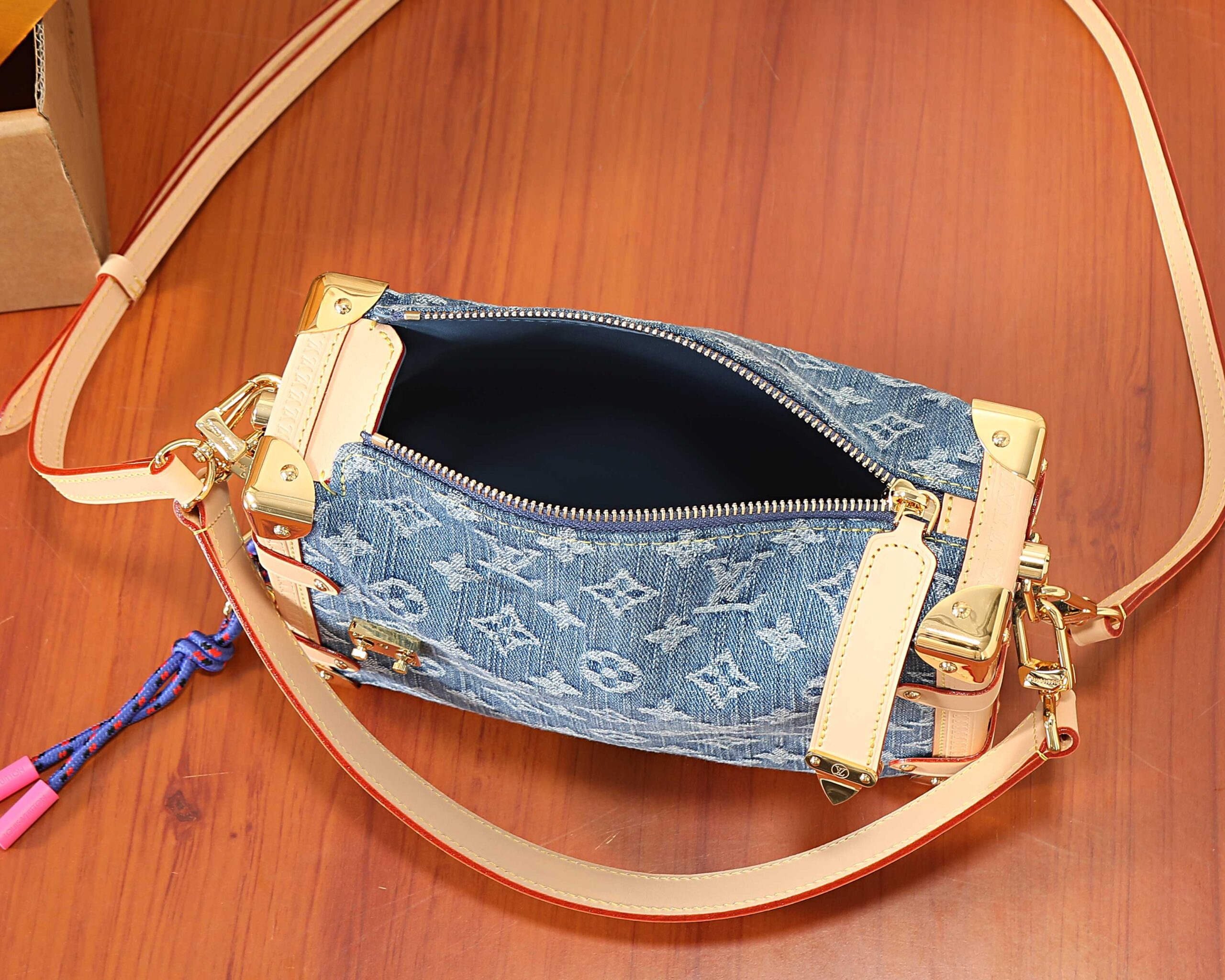 Louis Vuitton Side Trunk Medium Denim Crossbody Bag - Image 8