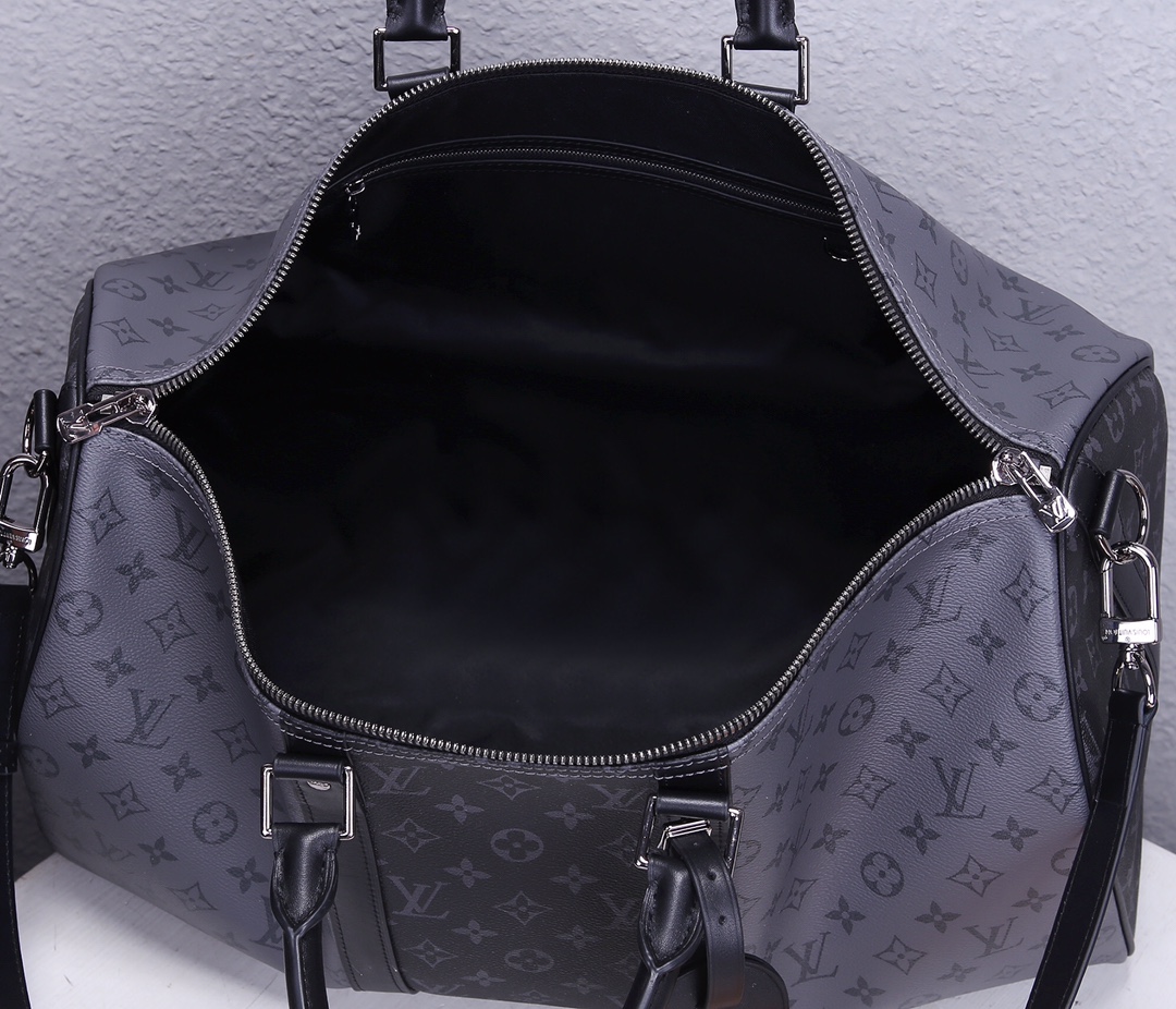Keepall Bandoulière 50 Travel Bag in Monogram Eclipse Reverse Canvas - Image 9