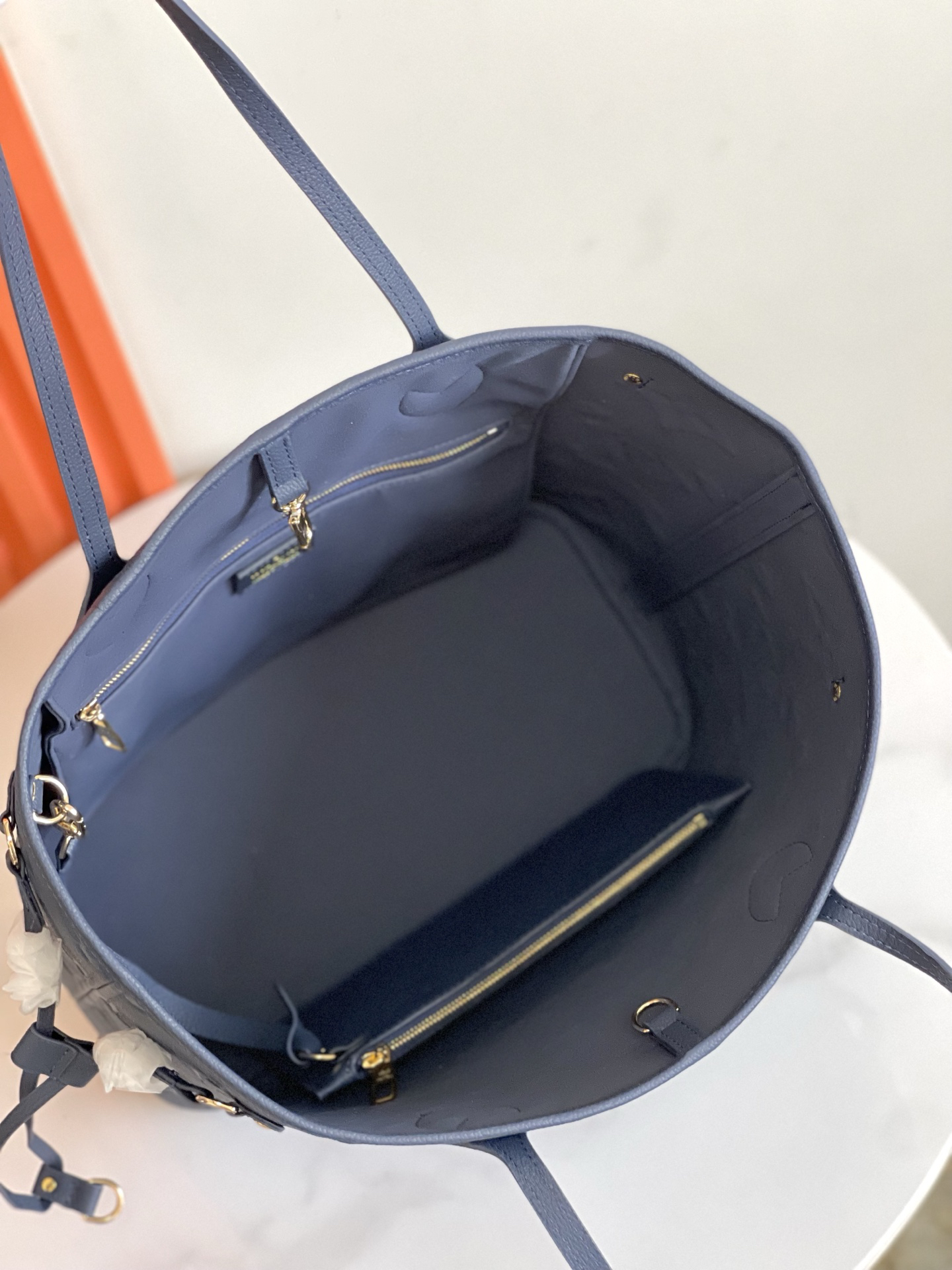 Neverfull MM Monogram Empreinte Leather Tote Bag - Image 9