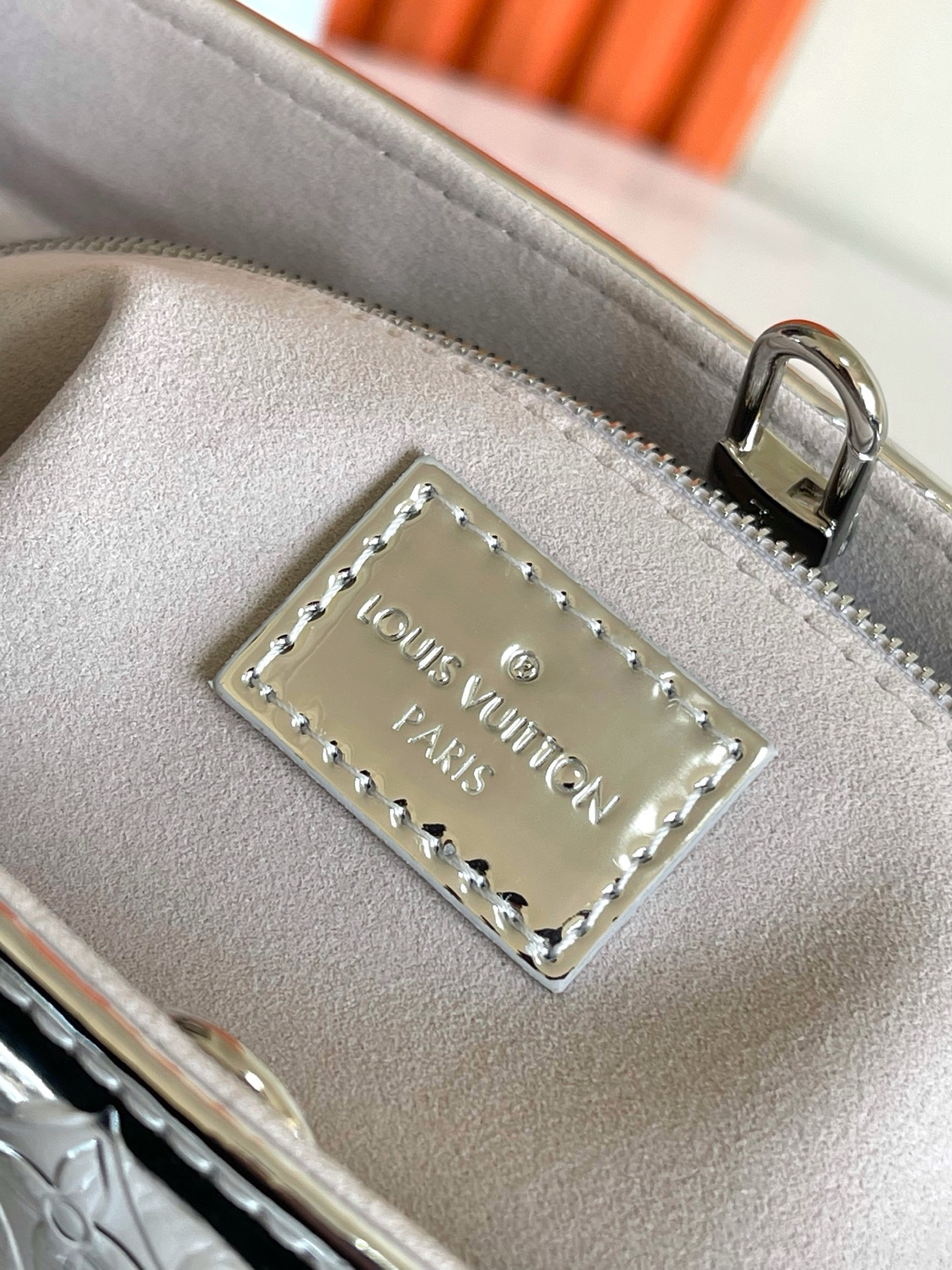 Louis Vuitton OnTheGo CC Small Handbag in Silver Monogram Miroir Canvas - Image 9