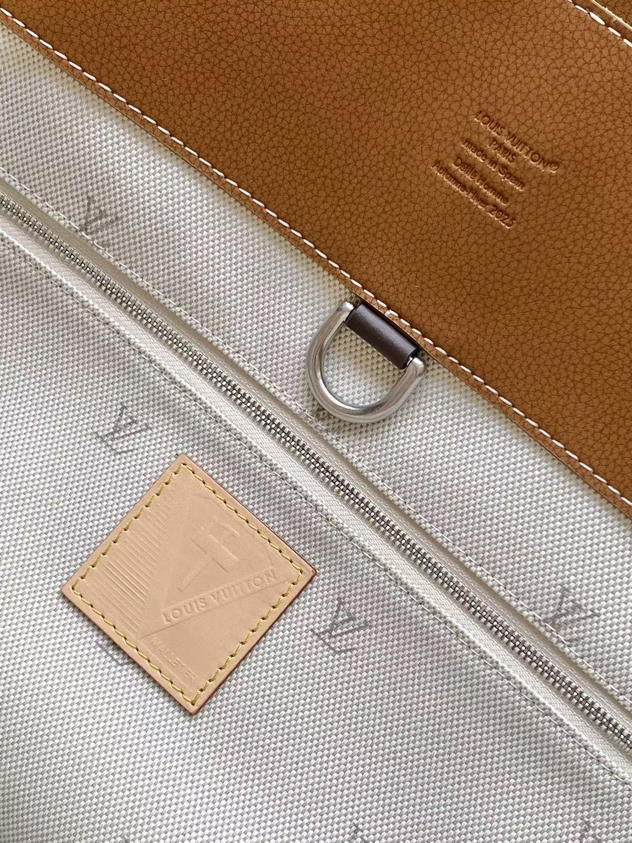 Louis Vuitton Steamer 40 Handbag, Apricot Colorblock - Image 9