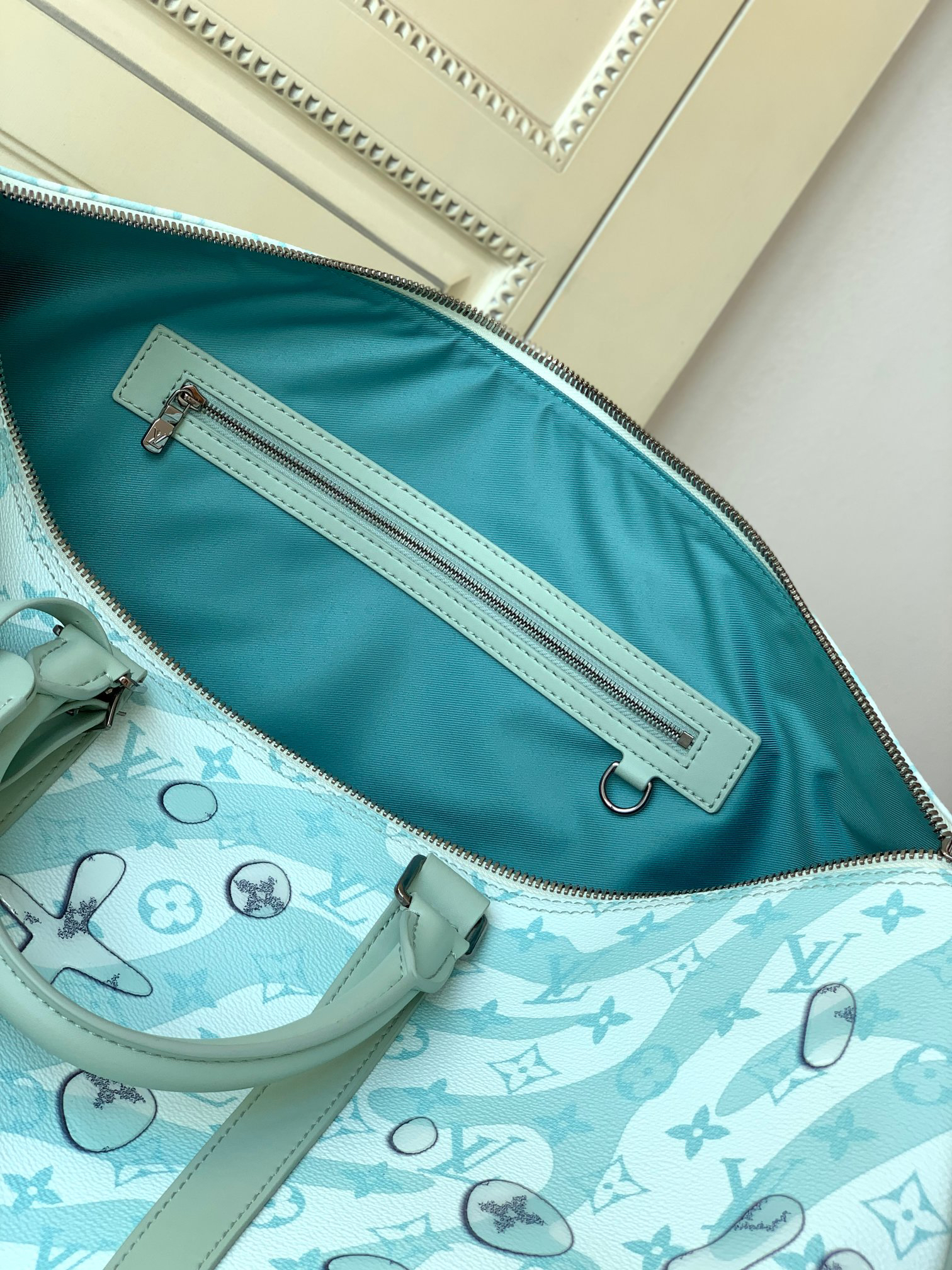 Louis Vuitton Keepall Bandoulière 50 Monogram Aquagarden Travel Bag - Image 9