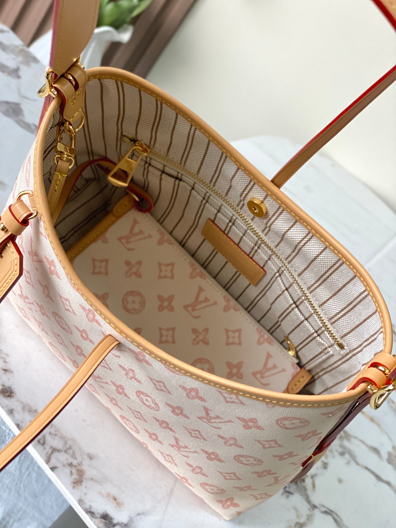 Louis Vuitton Carryall MM Monogram Origine Canvas Tote Bag, White - Image 9